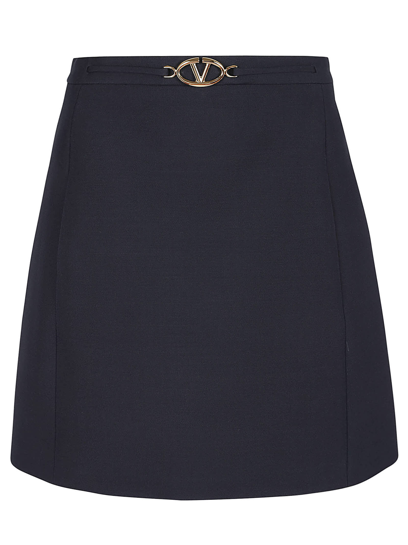 Valentino Solid Skirt In Navy