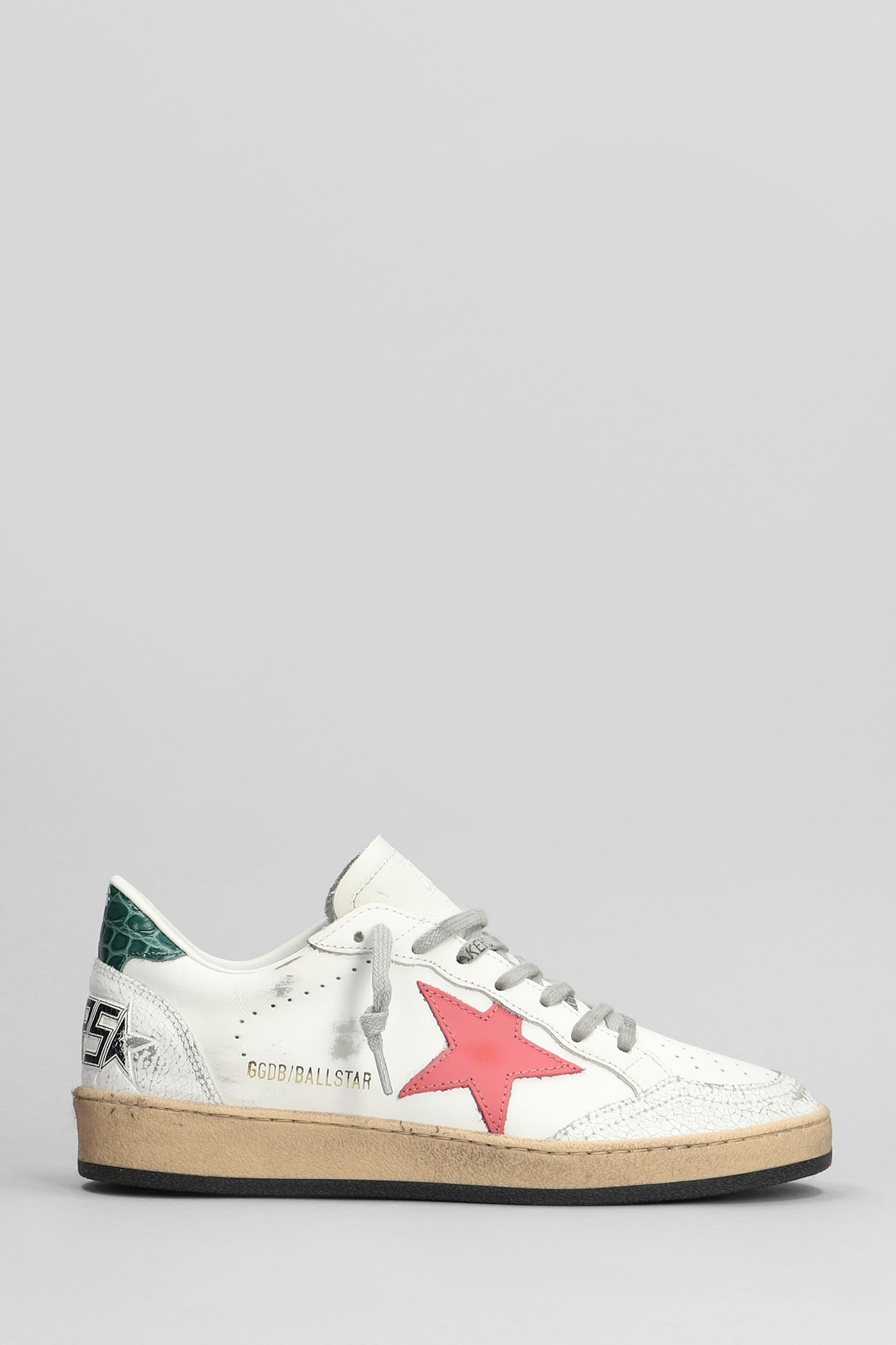 Shop Golden Goose Ball Star Sneakers In White Leather