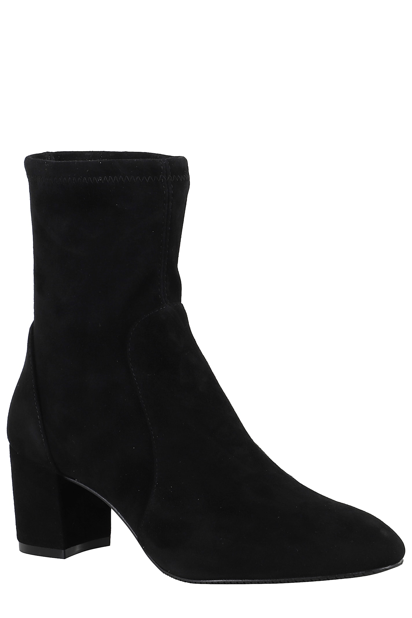 Stuart Weitzman Yuliana 60 Suede Leather Ankle Boot In Black