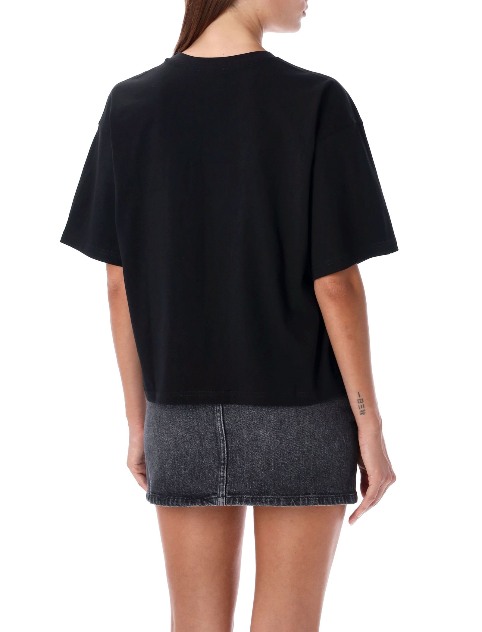 Diesel T-buxt-crop Cotton T-shirt In Black