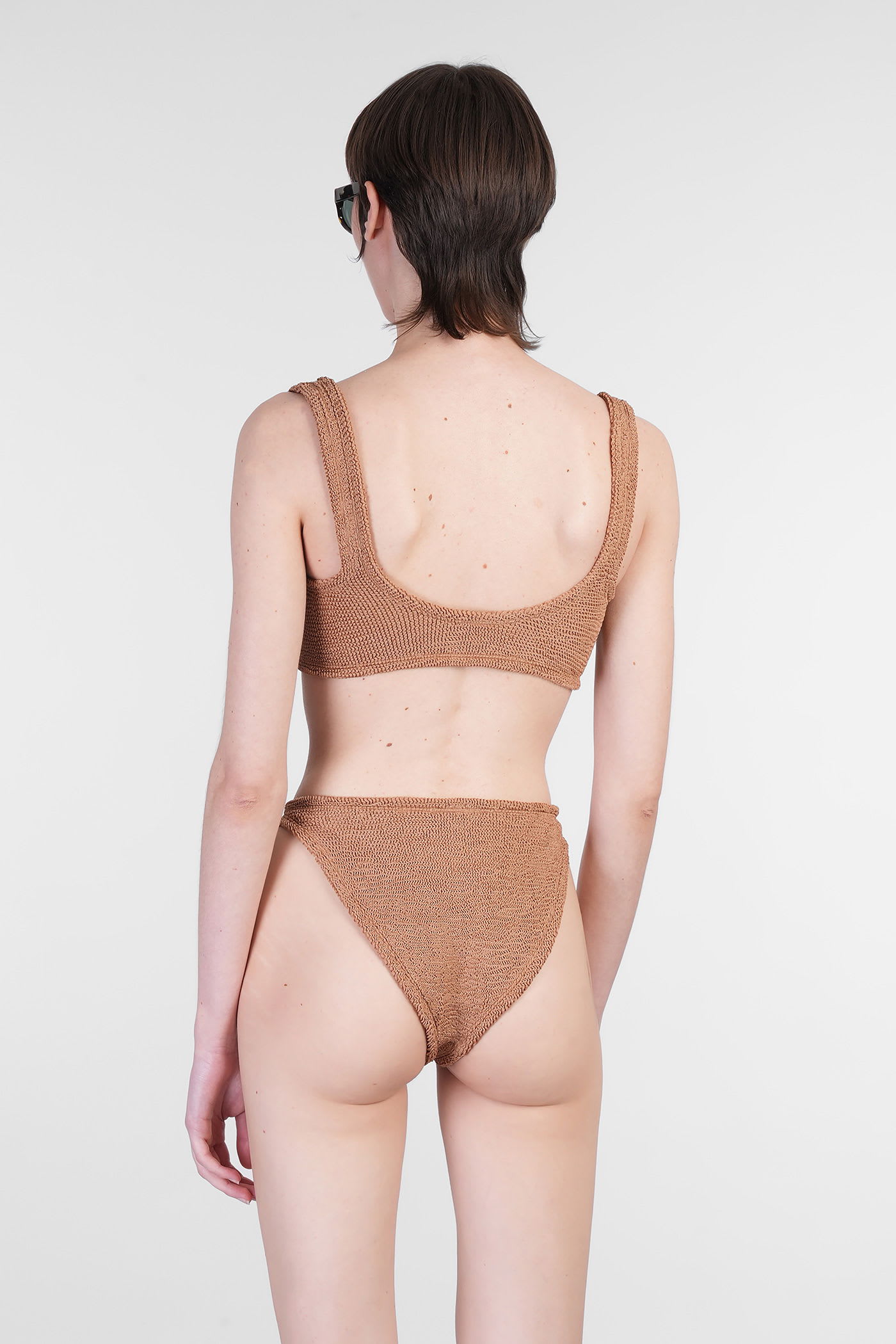 Hunza G Xandra Bikini Beachwear In Bronze Polyamide