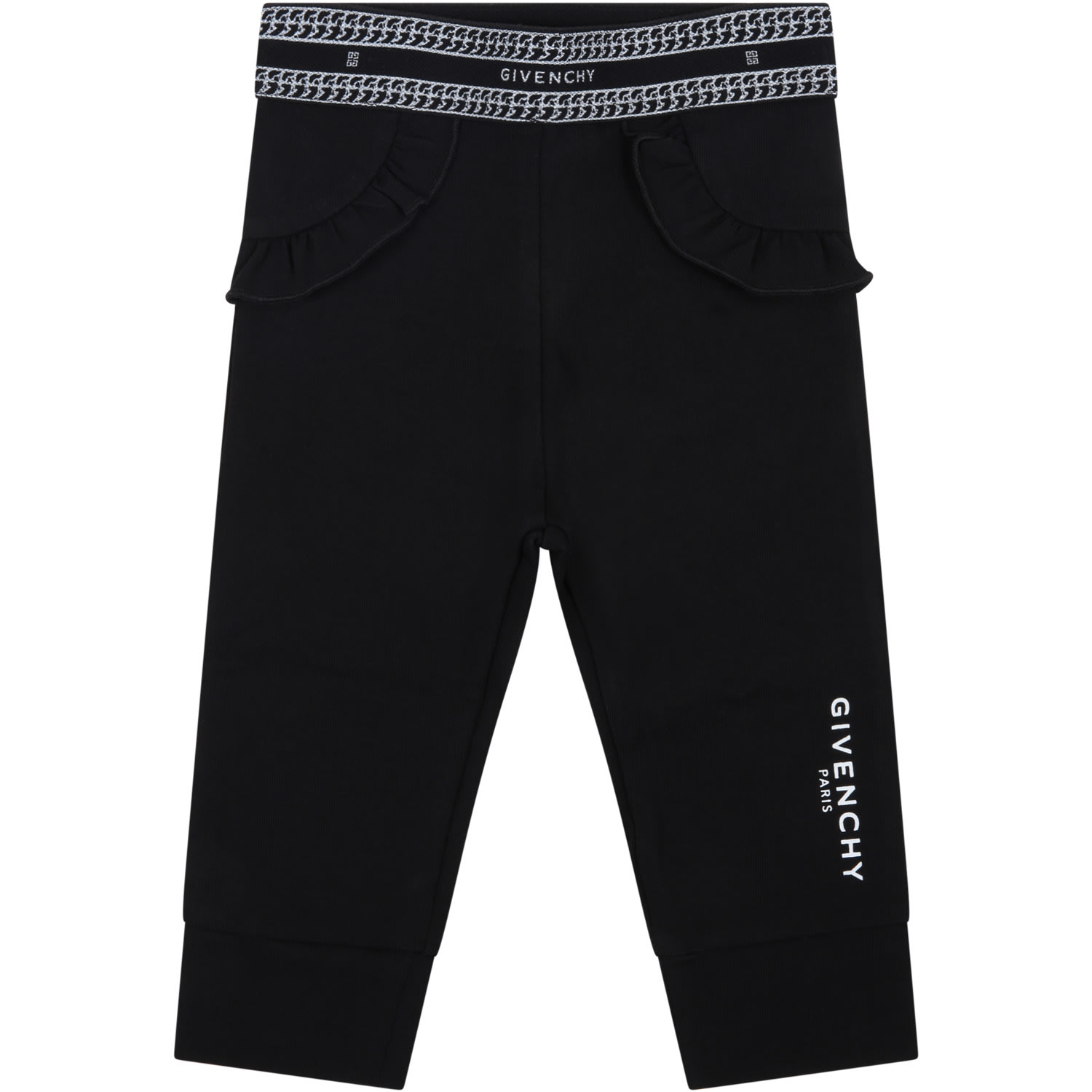 Givenchy Black Leggings For Baby Girl With Logo
