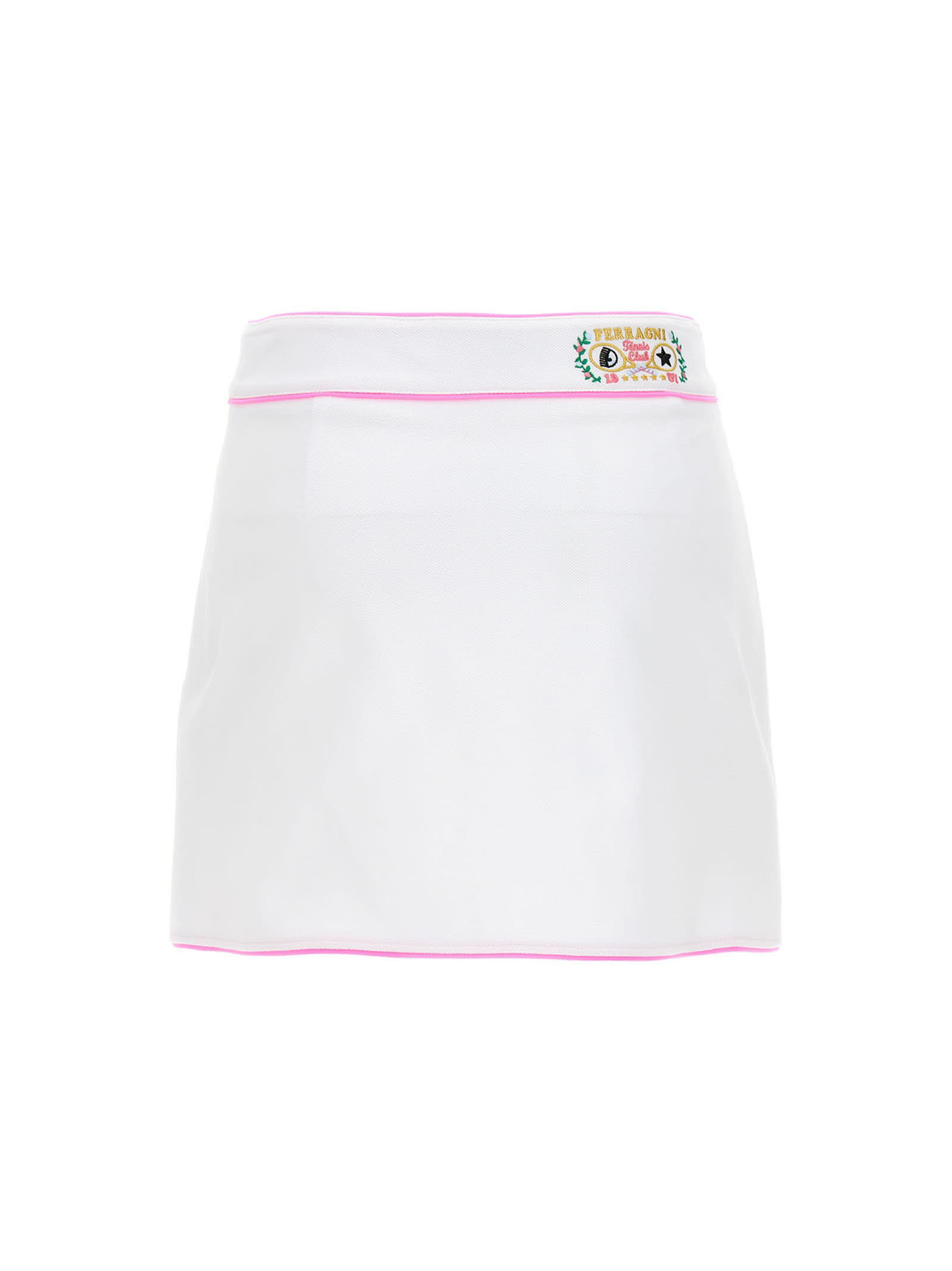 Shop Chiara Ferragni Tennis Skirt In White