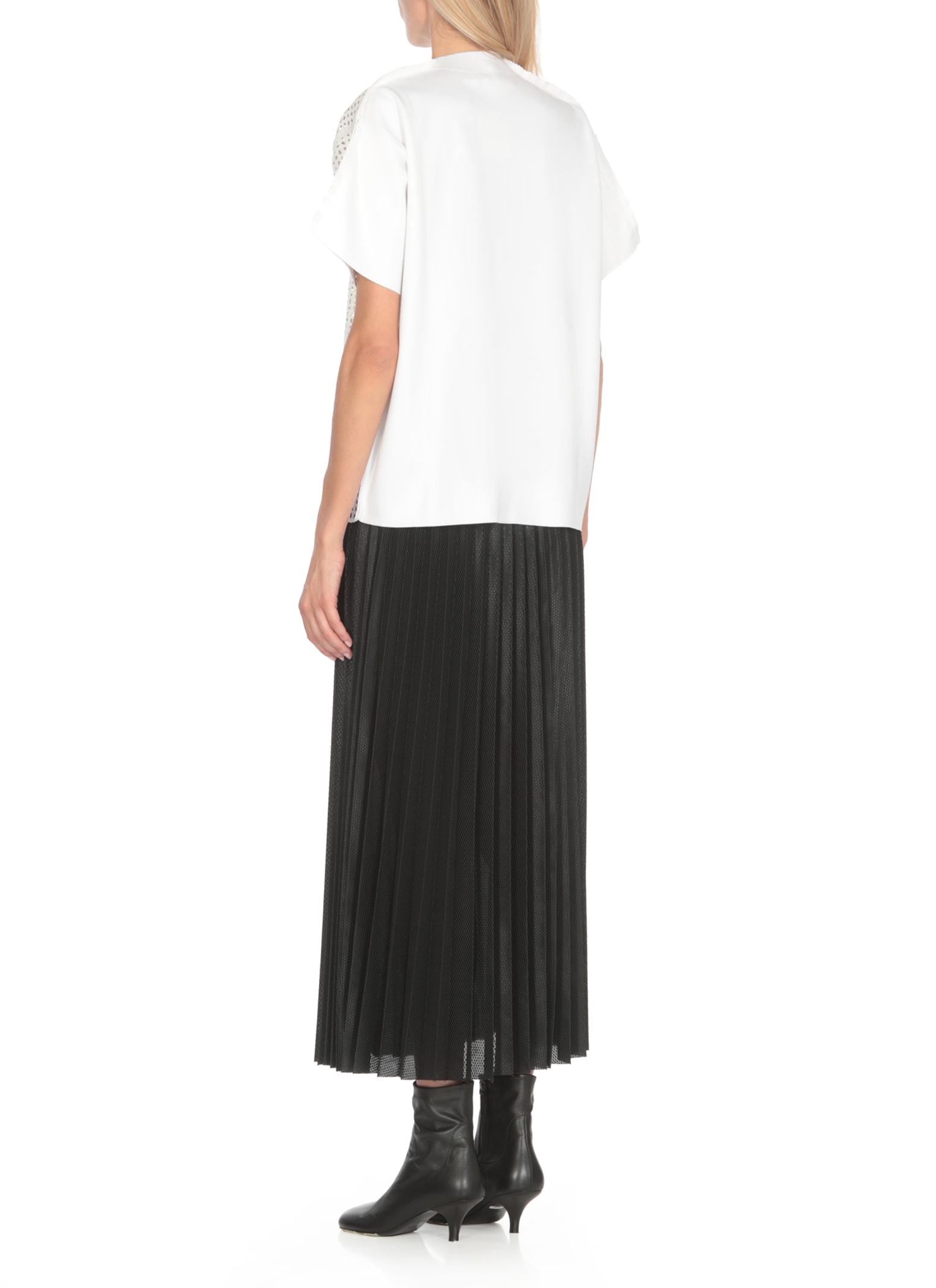 Shop Junya Watanabe T-shirt With Net In White