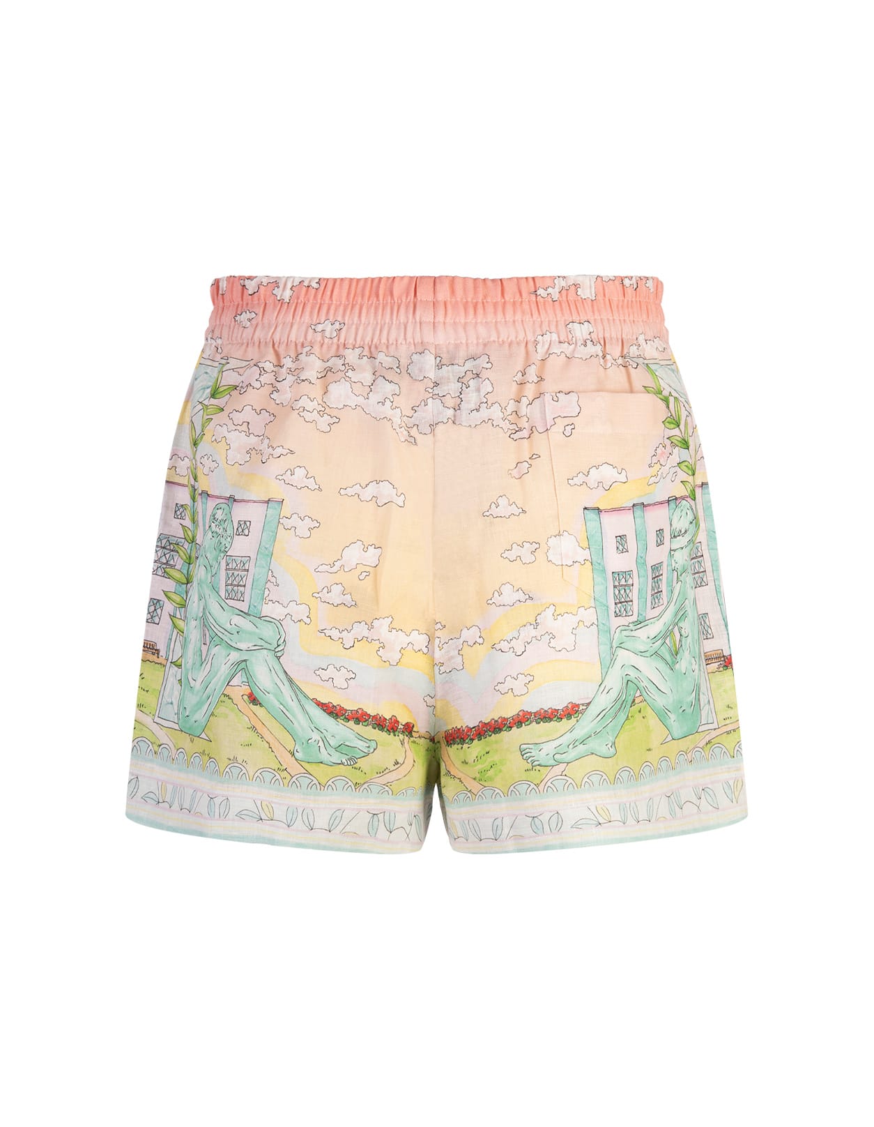 Shop Casablanca Vase Linen Shorts In Multicolour