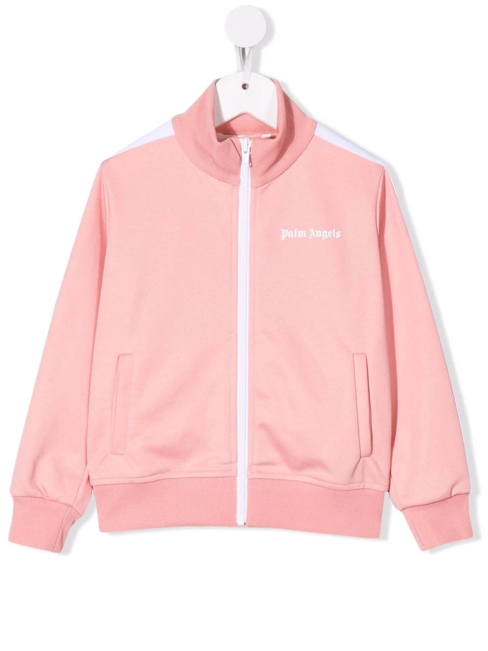 Palm Angels Felpa Rosa In Misto Cotone Bambina In Pink/white