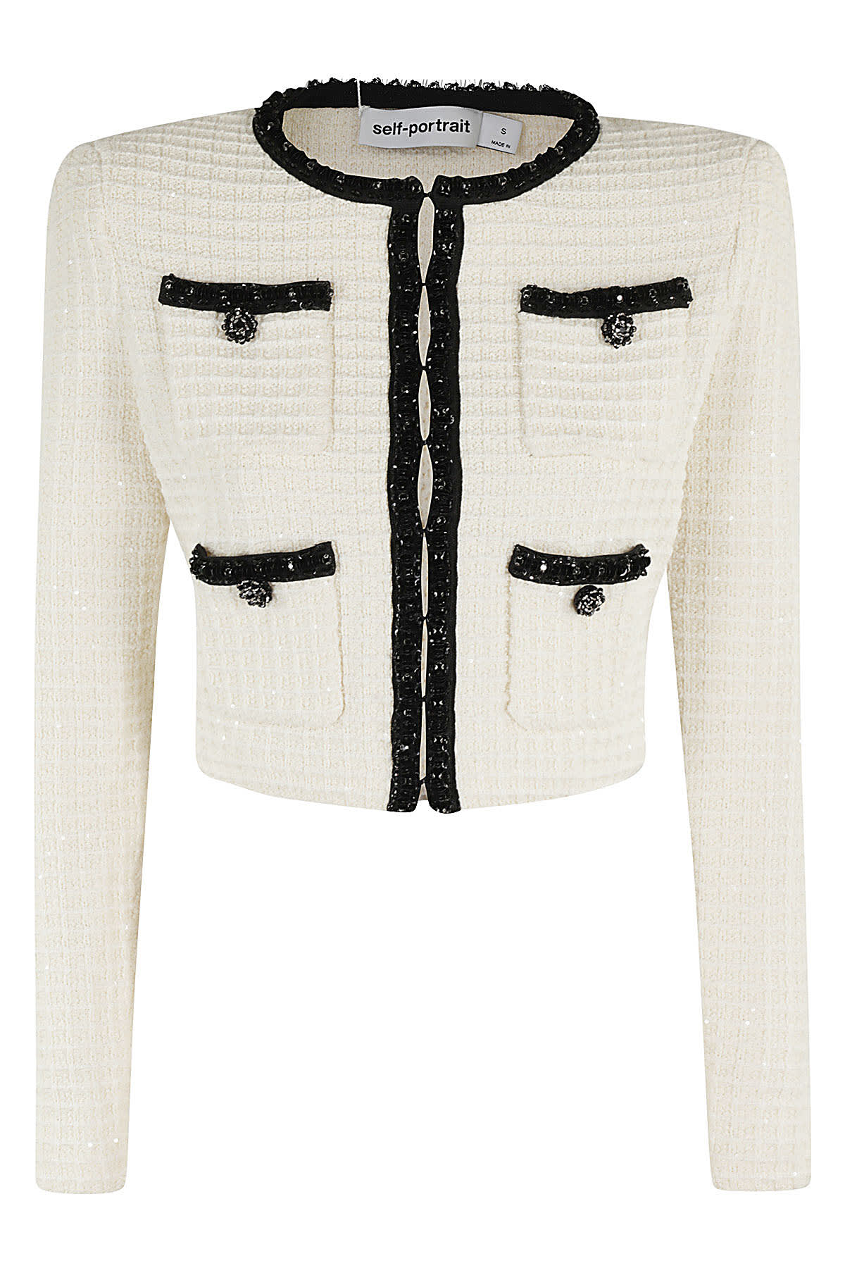 Cream Textured Knit Cardigan