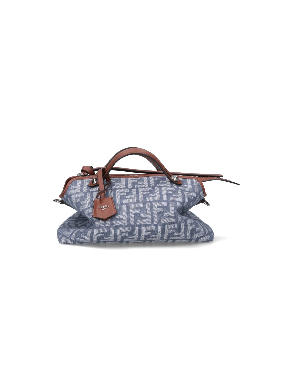 Fendi By The Way Soft Medium Ff Jacquard Denim Crossbody Bag In Blue