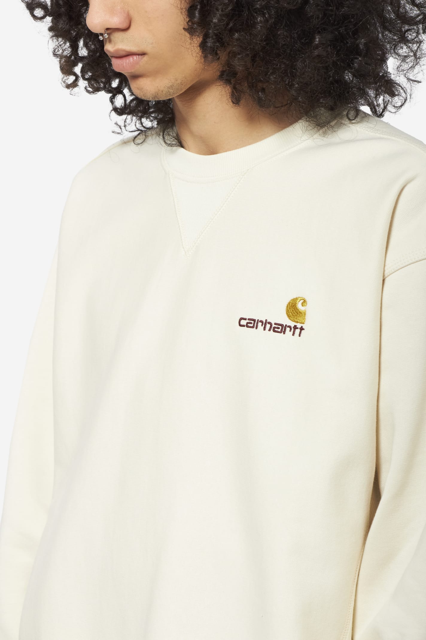 Carhartt Wip Ivory Cotton Blend American Script Swea In Pink