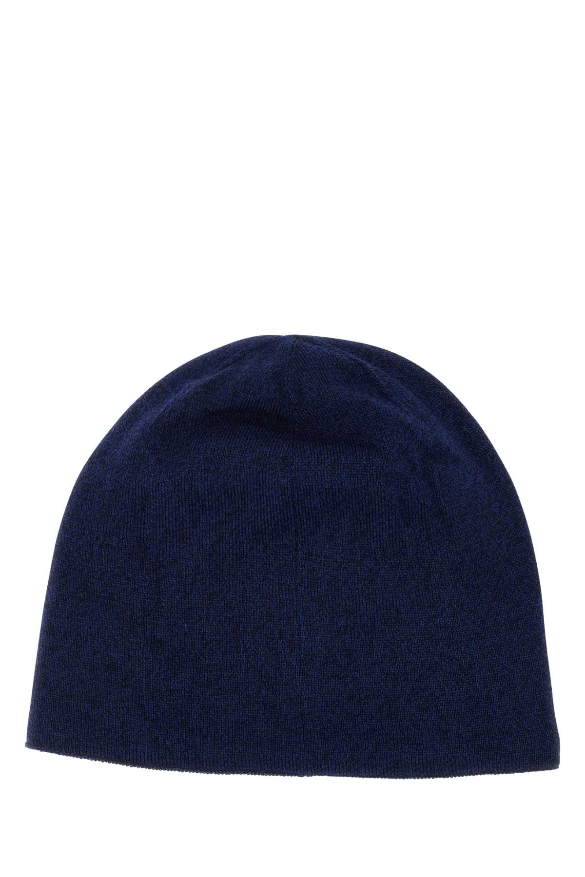 Canada Goose Melange Navy Blue Stretch Wool Blend Beanie Hat In 151