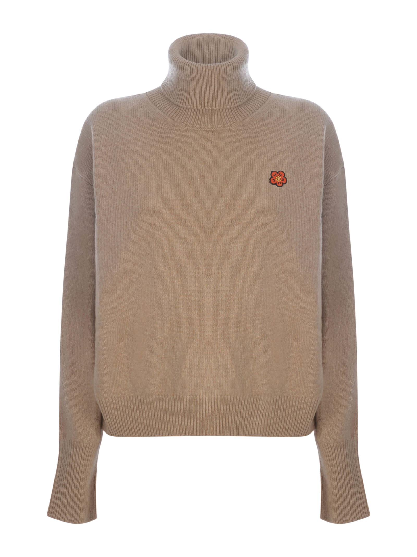 Shop Kenzo Sweater  Flower In Wool In Cammello