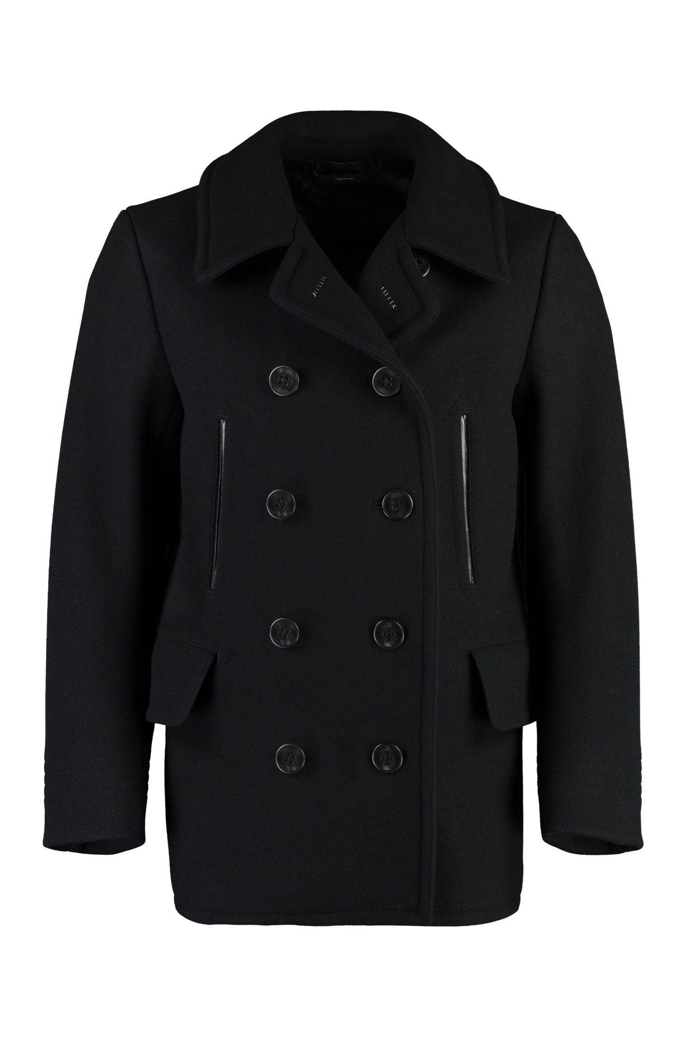 Shop Tom Ford Wool Coat In Black