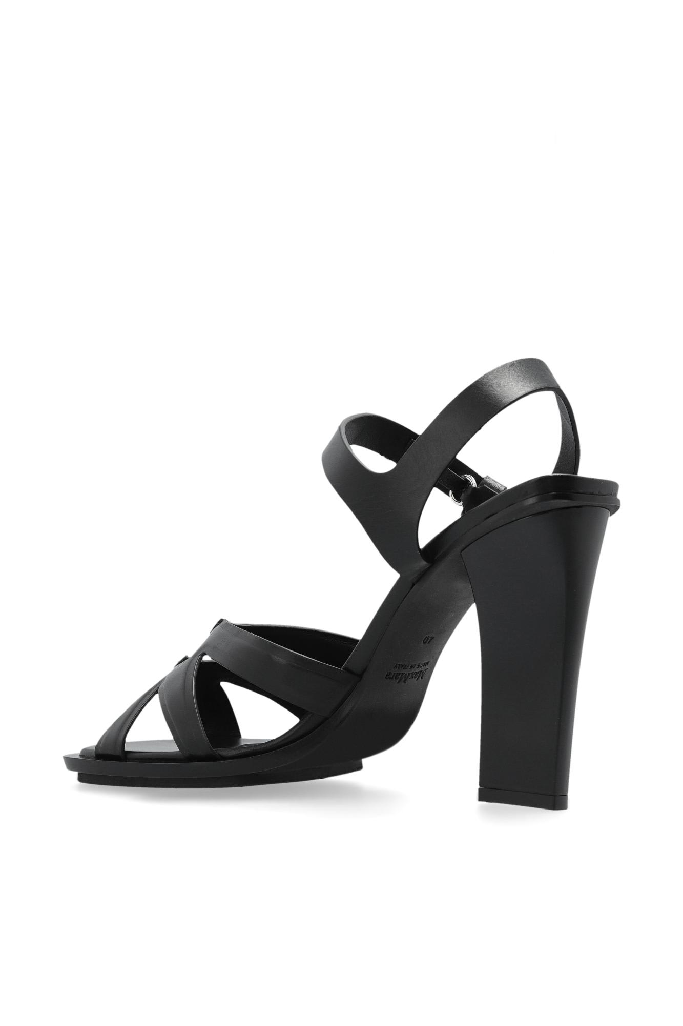 Max Mara Double High Heeled Sandals In Multi