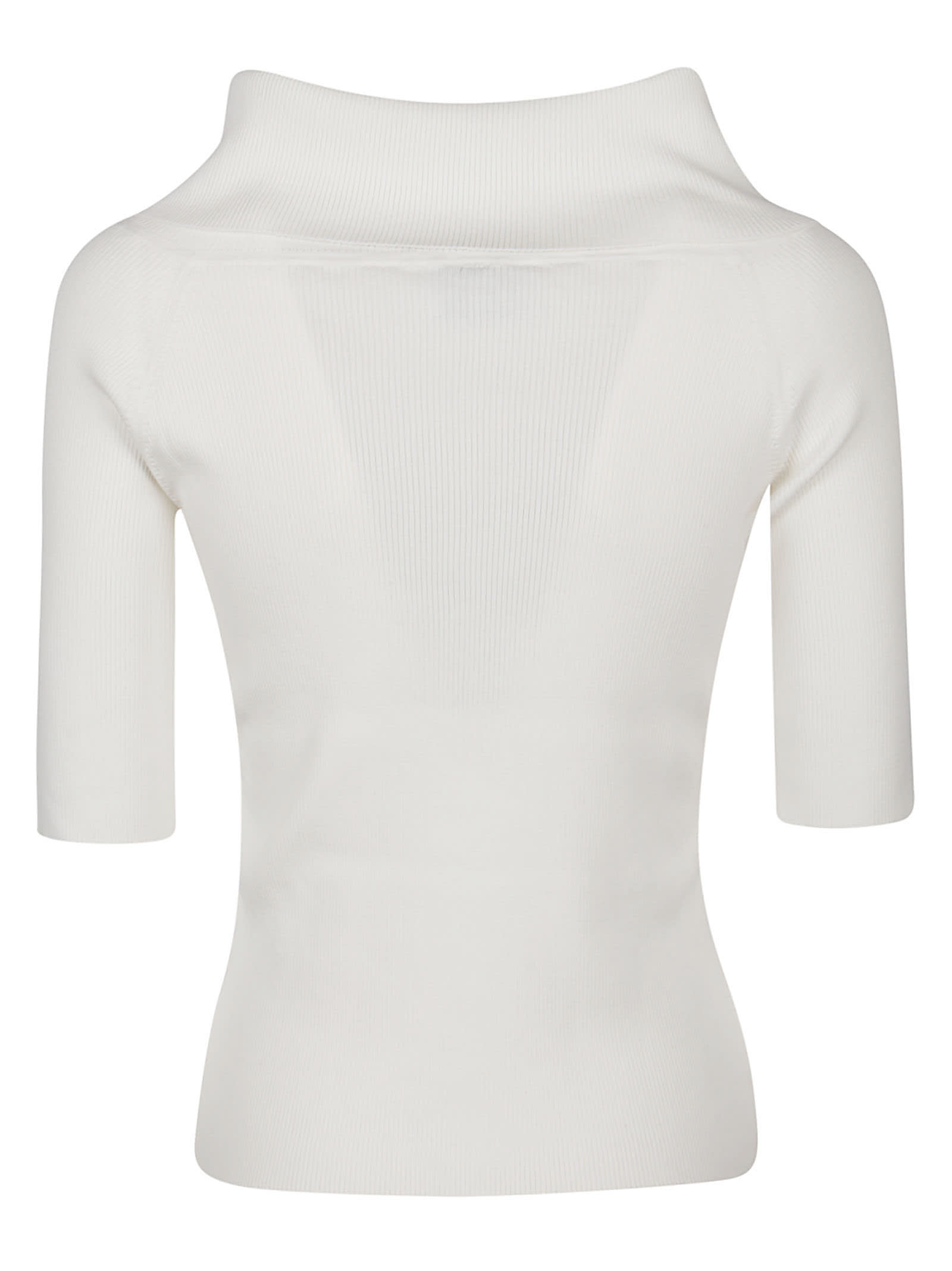 Shop Snobby Sheep Folded Neck Sweater In Off White