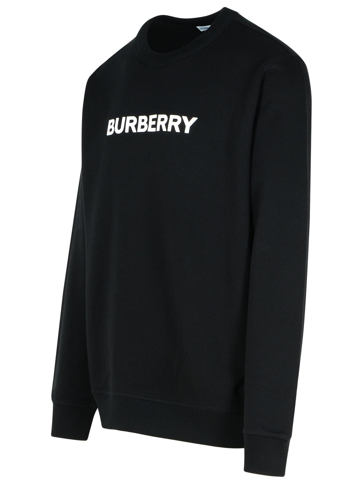 Shop Burberry Burlow Black Cotton Sweatshirt