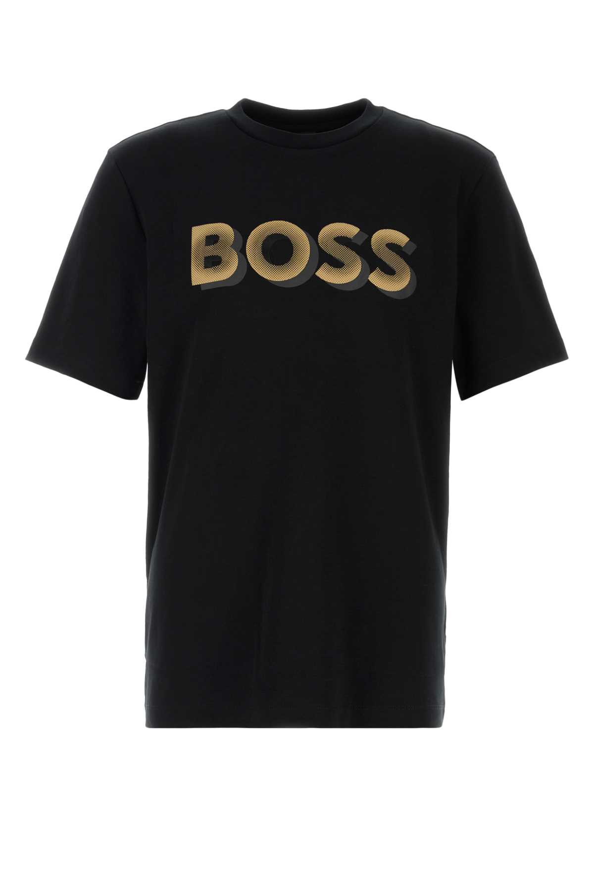 Hugo Boss Cotton Logo T-shirt For Everyday Wear In Black