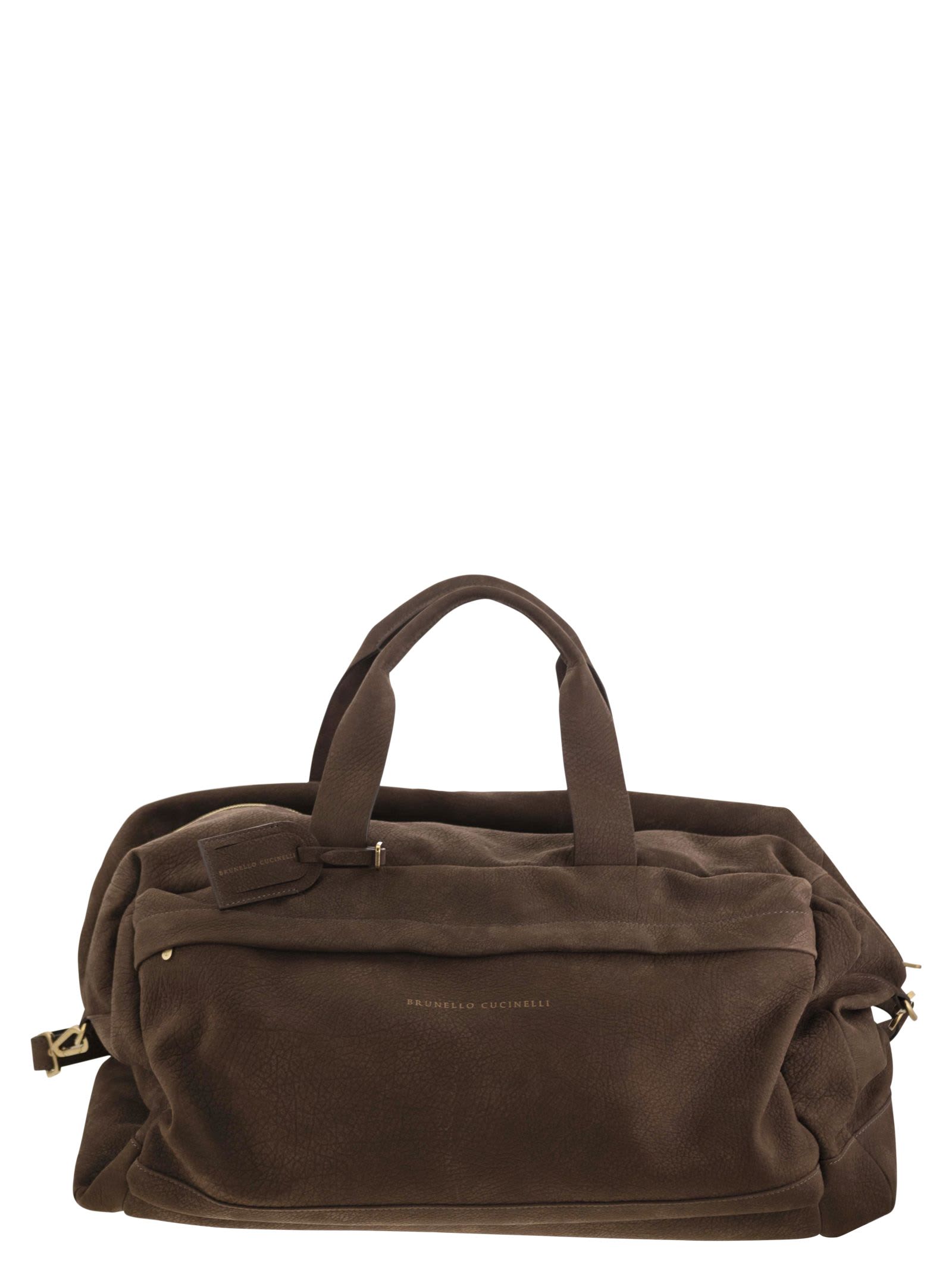 Shop Brunello Cucinelli Active Nubuck Bag In Brown