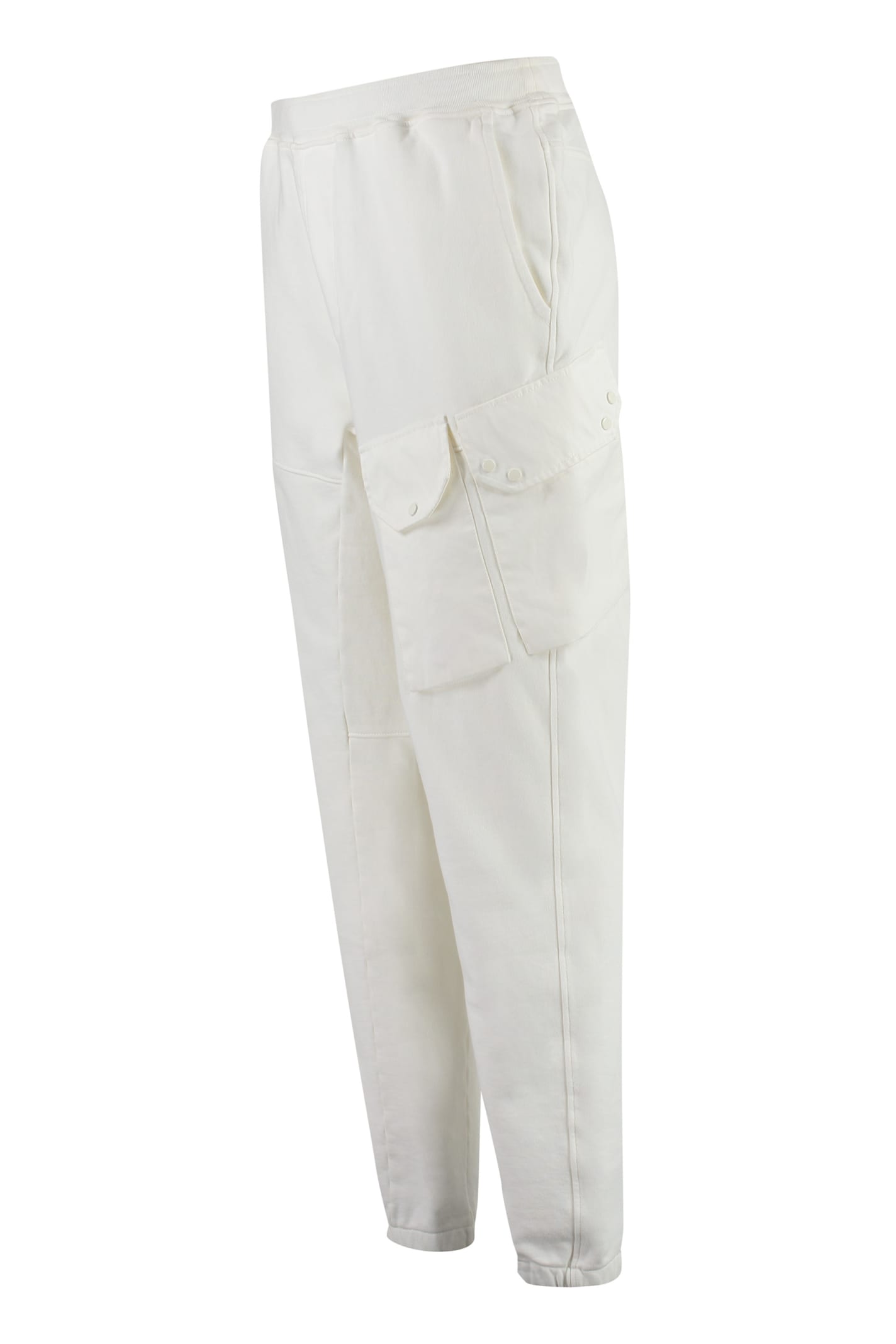 Shop Ten C Cotton Track-pants In Ivory