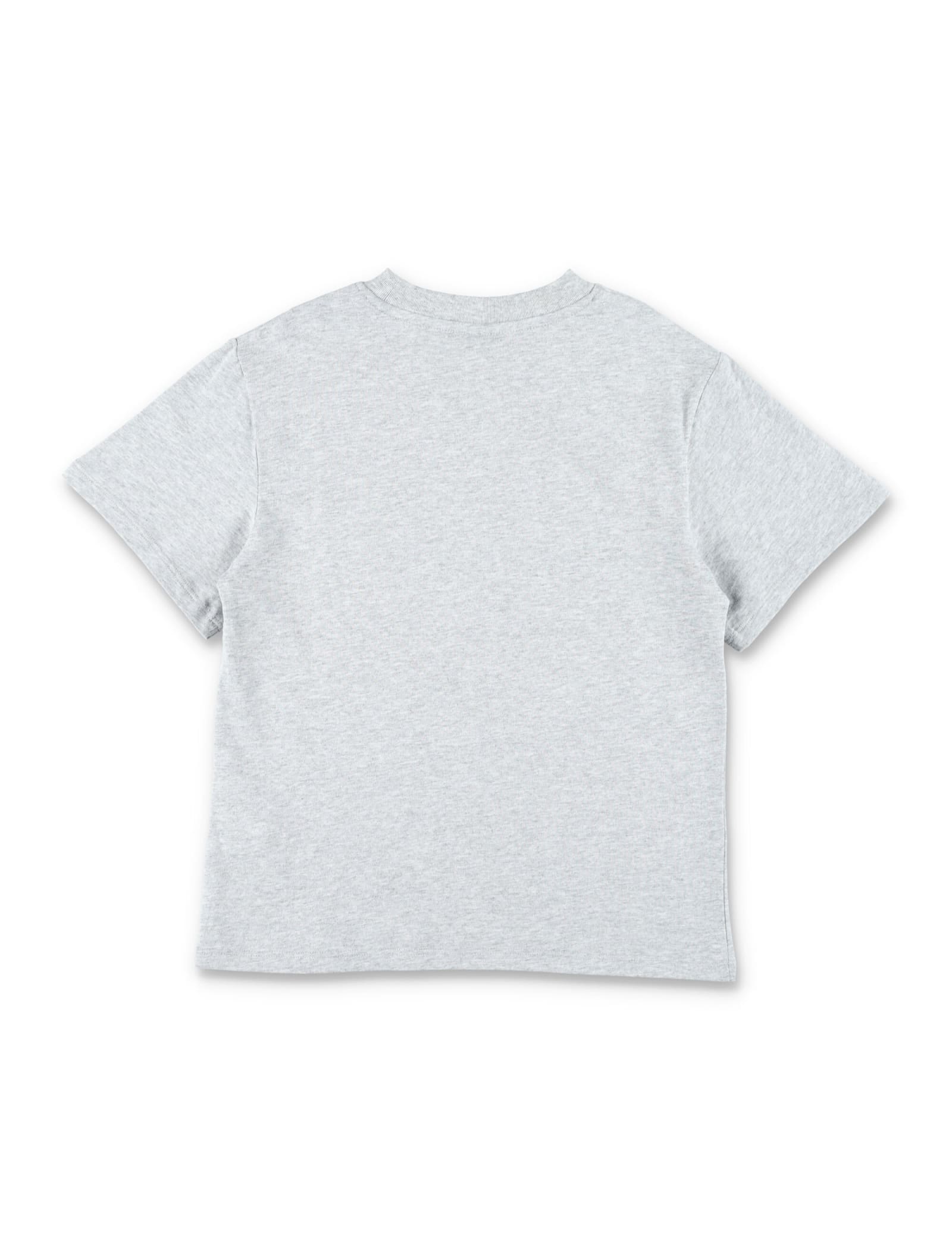 Shop Stella Mccartney Medallion Logo Disc T-shirt In Grey