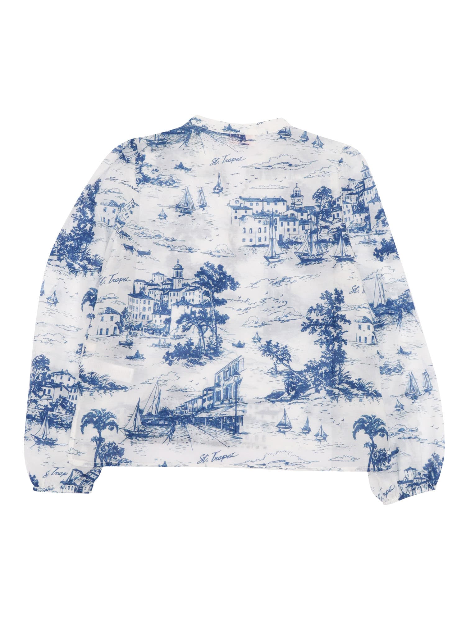 Mc2 Saint Barth Girl V-neck Shirt In Blue