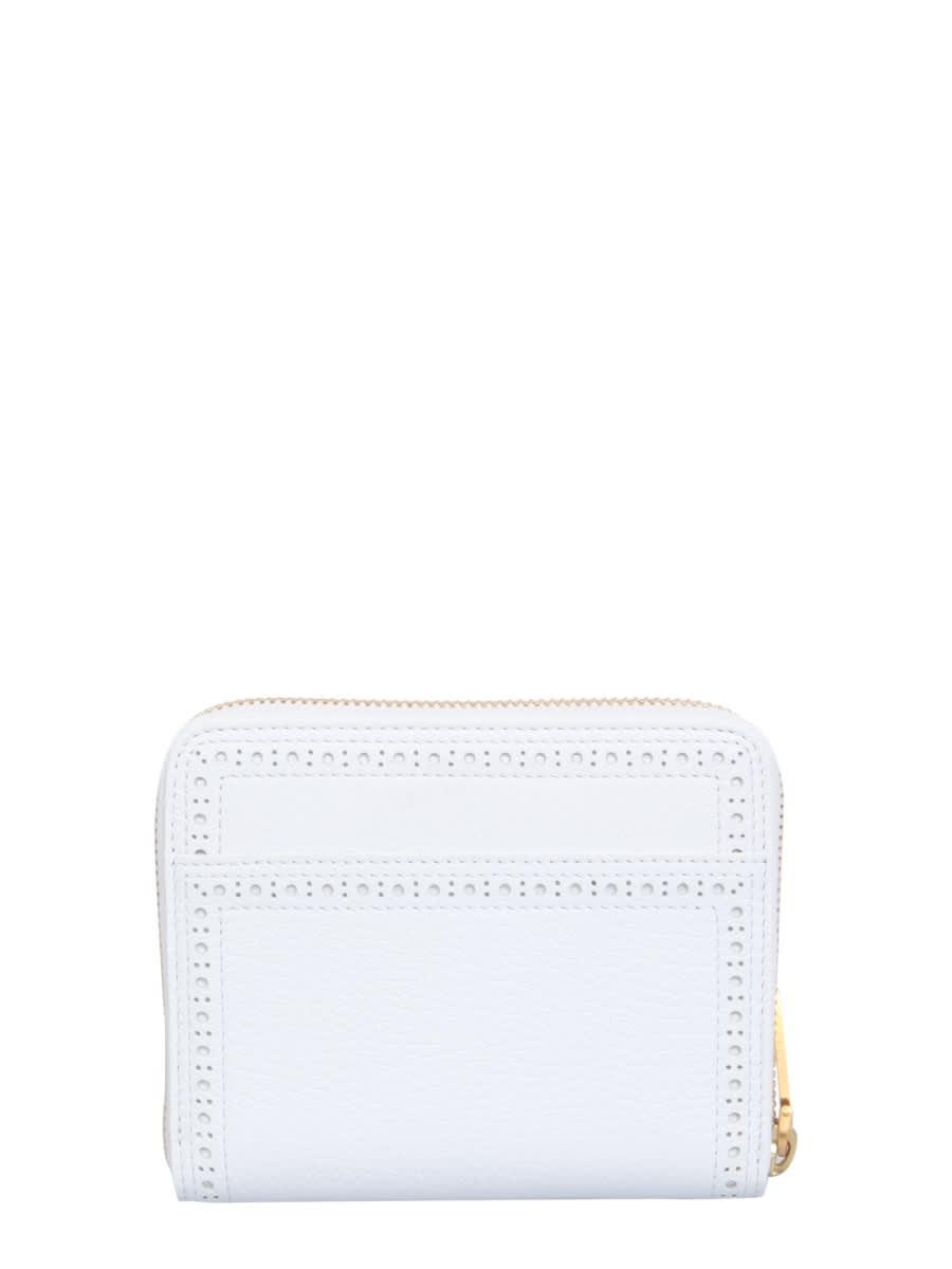 Thom Browne Zipped Compact Wallet In White