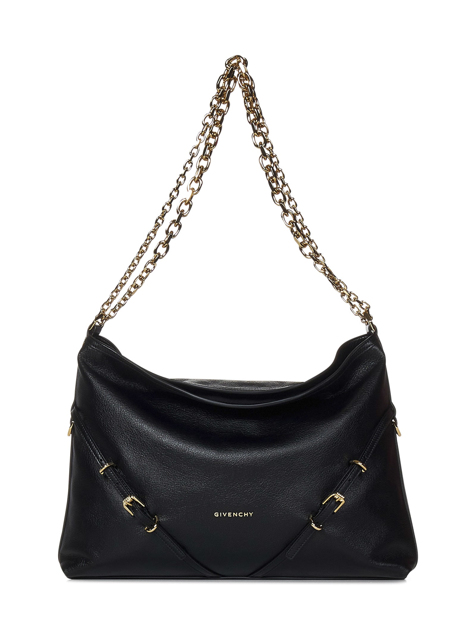 Shop Givenchy Voyou Chain Medium Shoulder Bag In Black