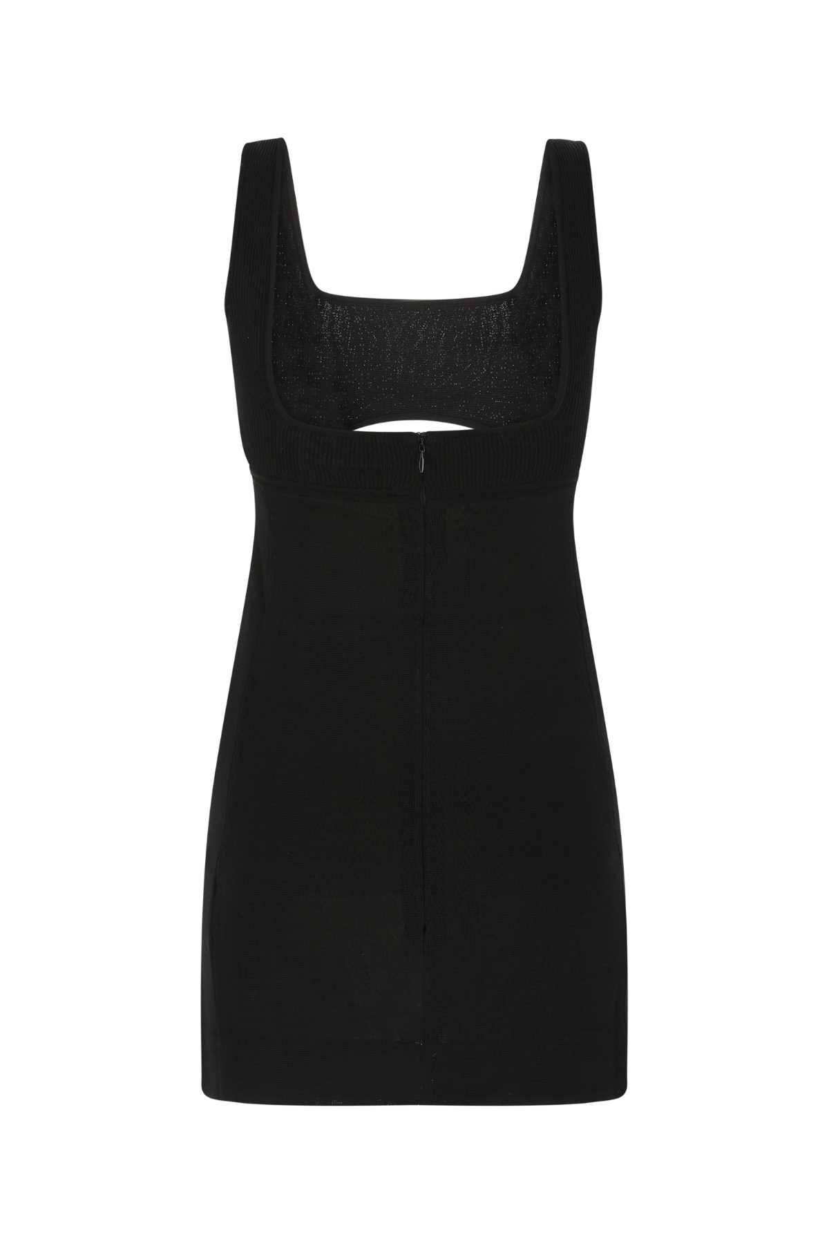 Shop Saint Laurent Black Viscose Blend Mini Dress In 1000