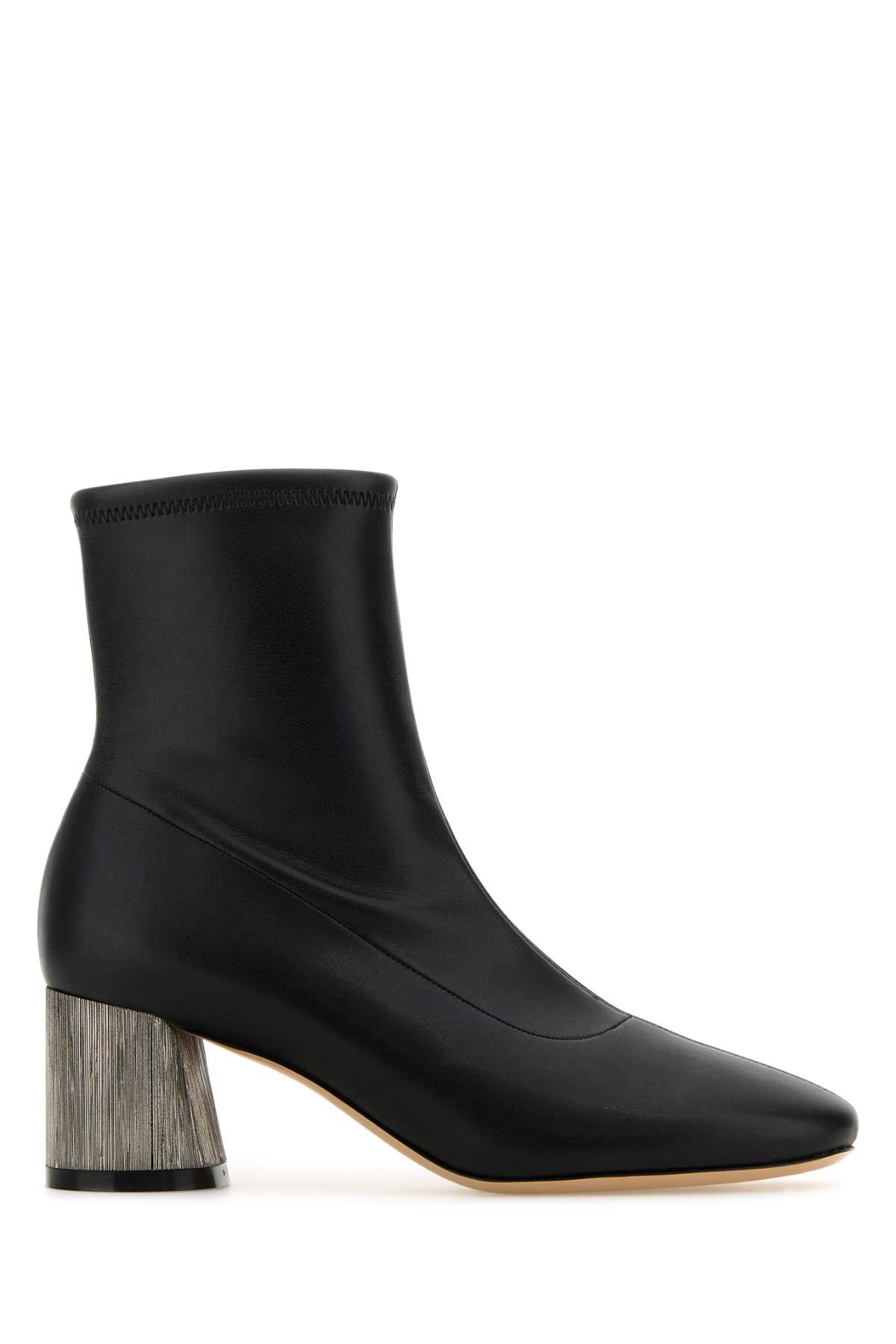 Black Leather Lab Ankle Boots