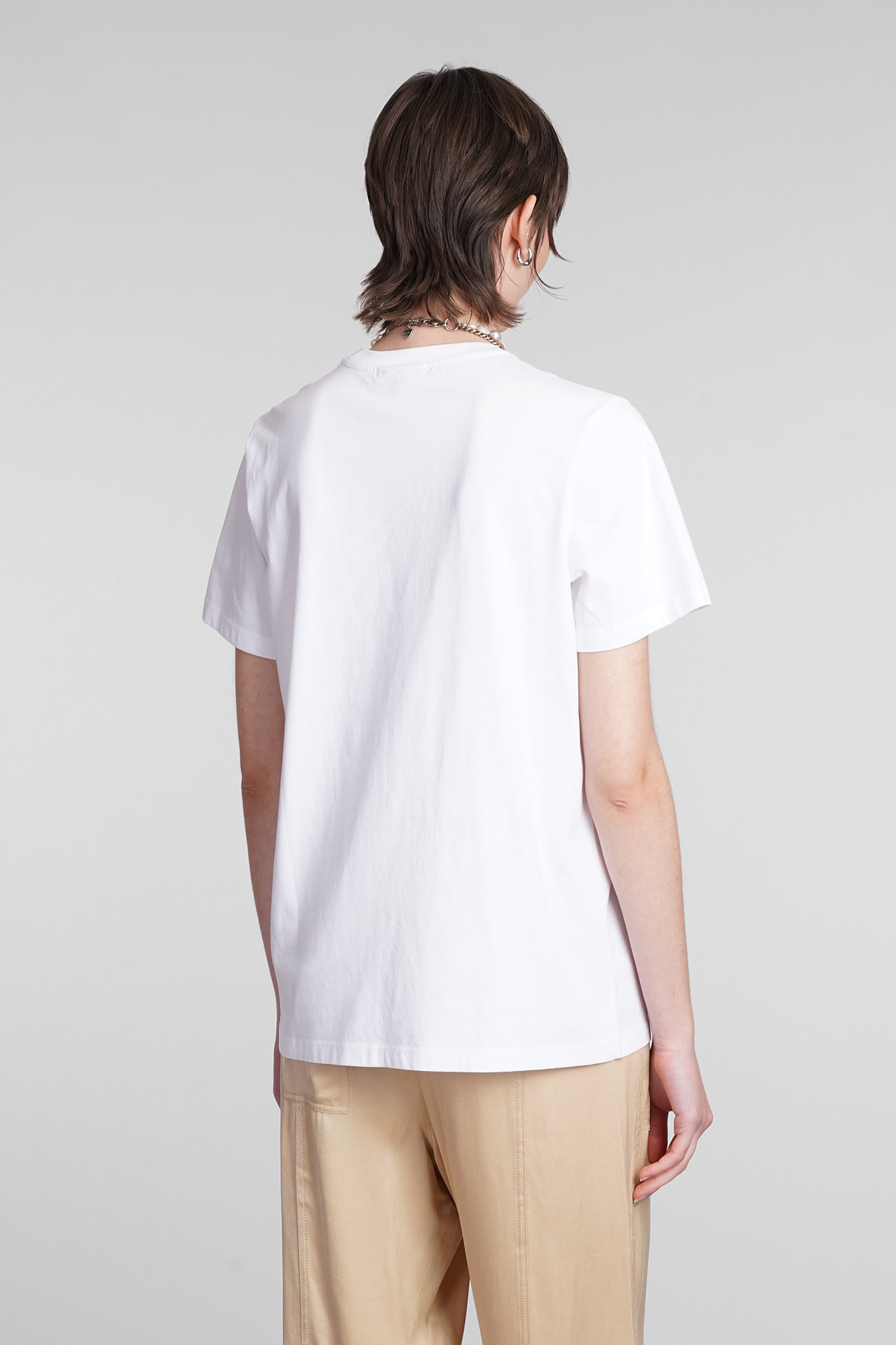 Shop Ganni T-shirt In White Cotton