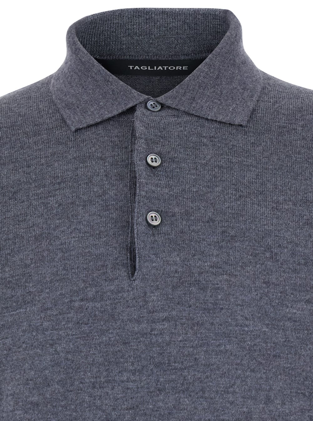 Tagliatore Merinos Polo Manica Lunga In Gray