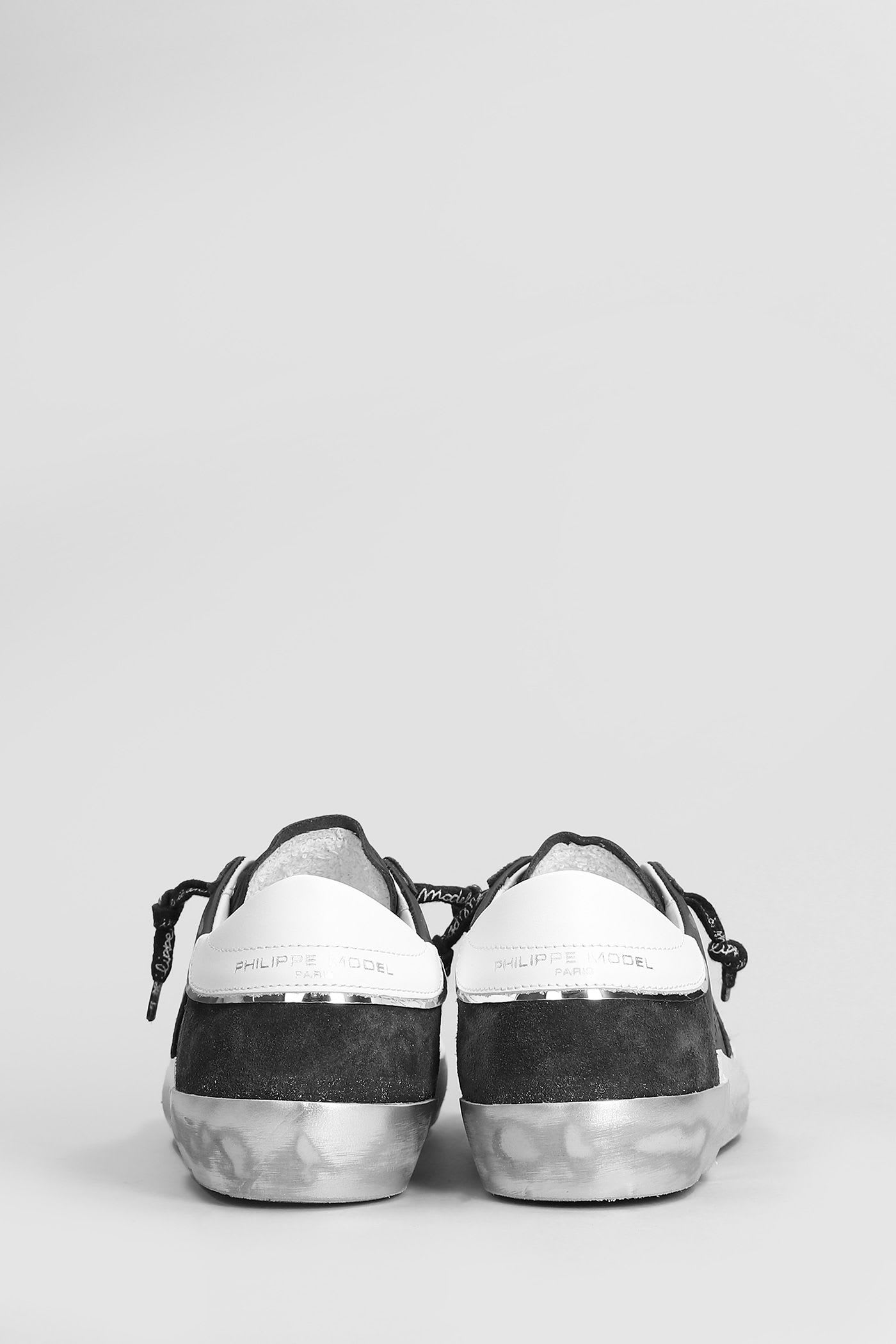 Philippe Model Logo-patch Lace-up Low-top Sneakers In Black