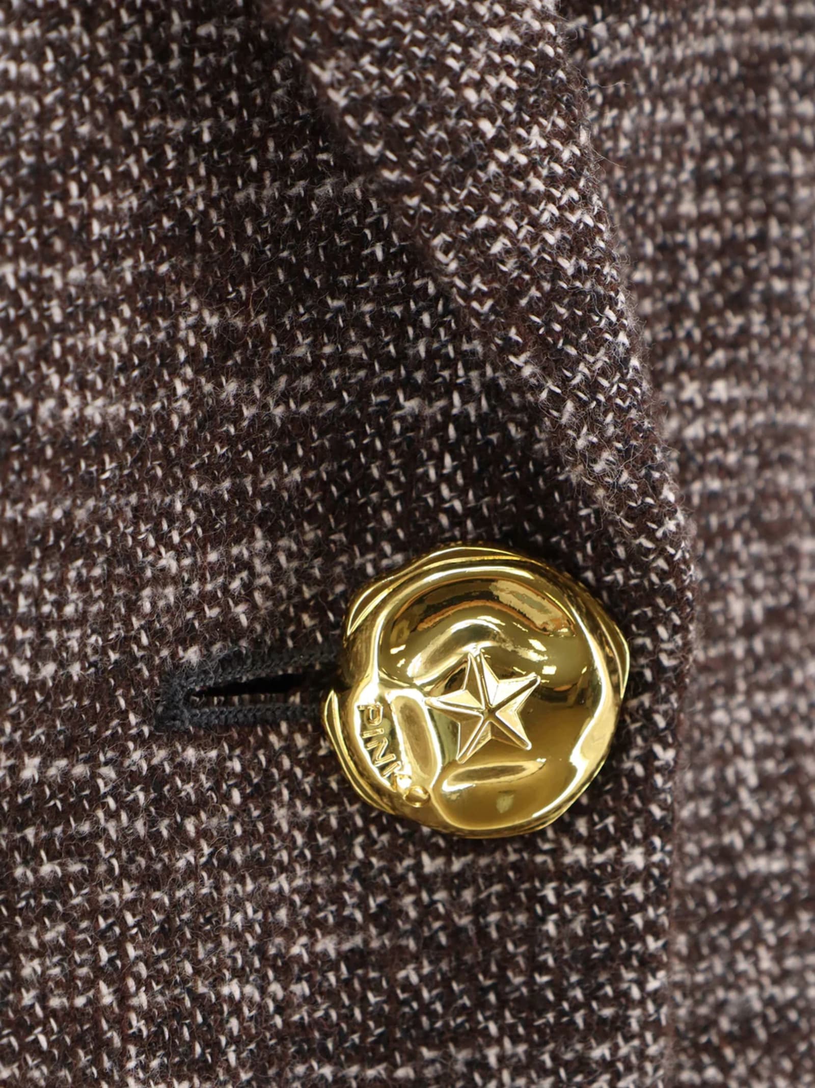 Pinko Double-breasted Flannel Blazer In Gray