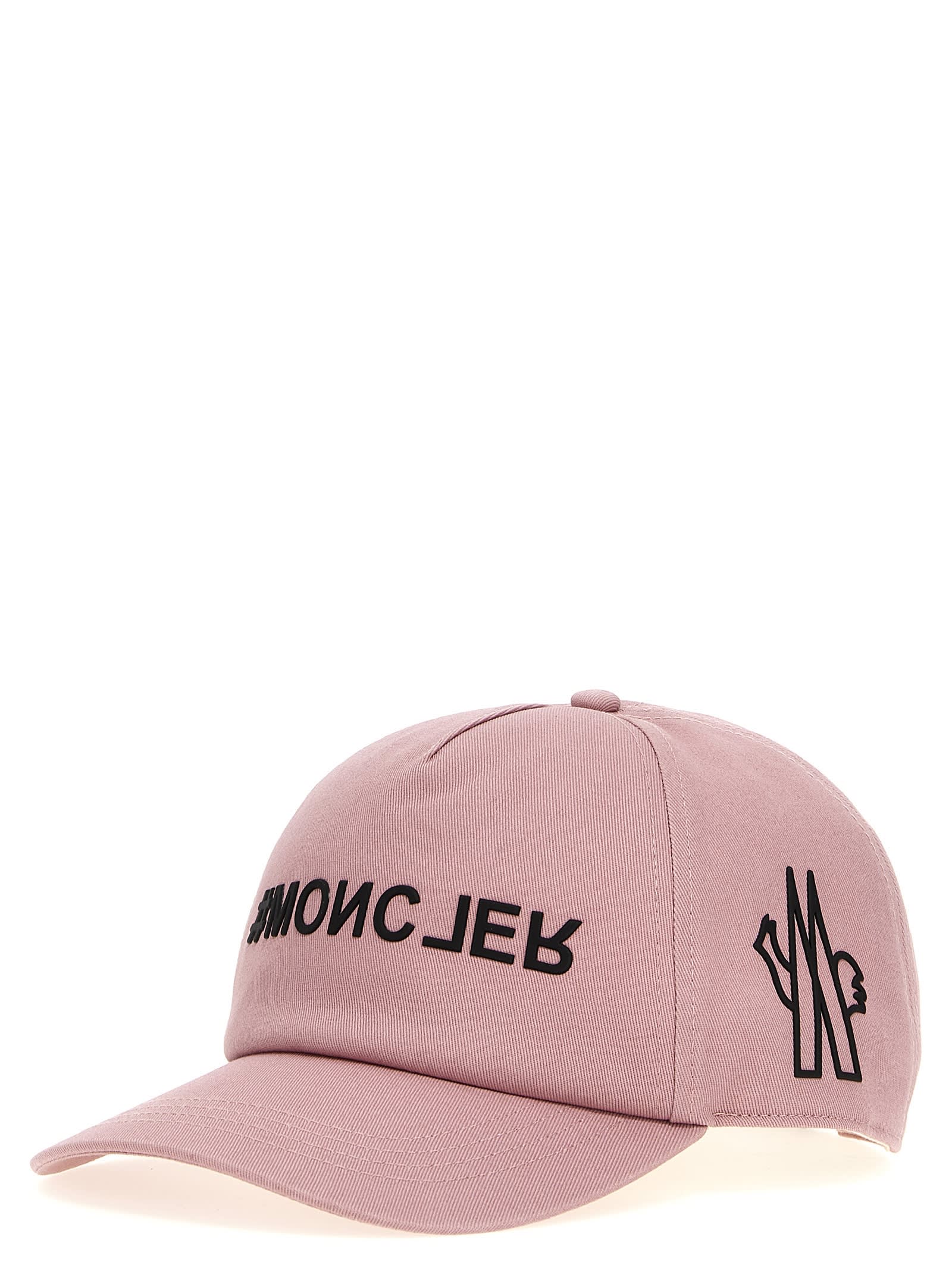 Shop Moncler Logo Printed Cap In Pink