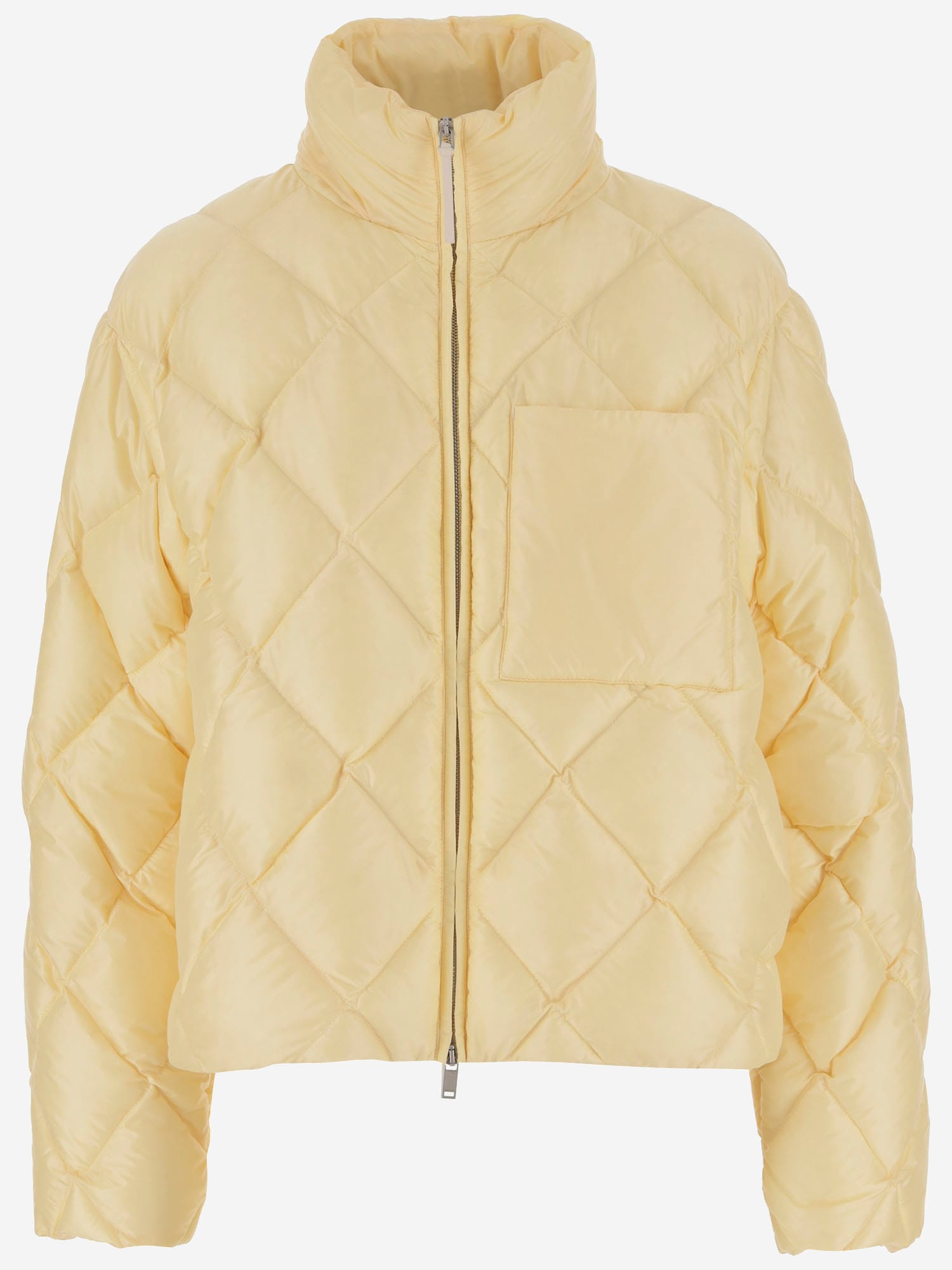 Shop Jil Sander Quilted Nylon Down Jacket In Yellow