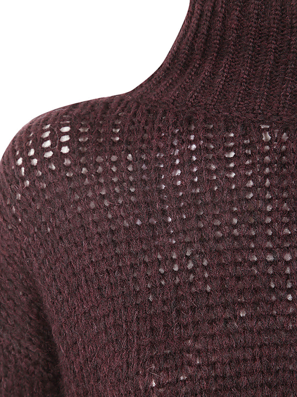 Shop Nuur Long Sleeves Turtle Neck Sweater In Bordeaux