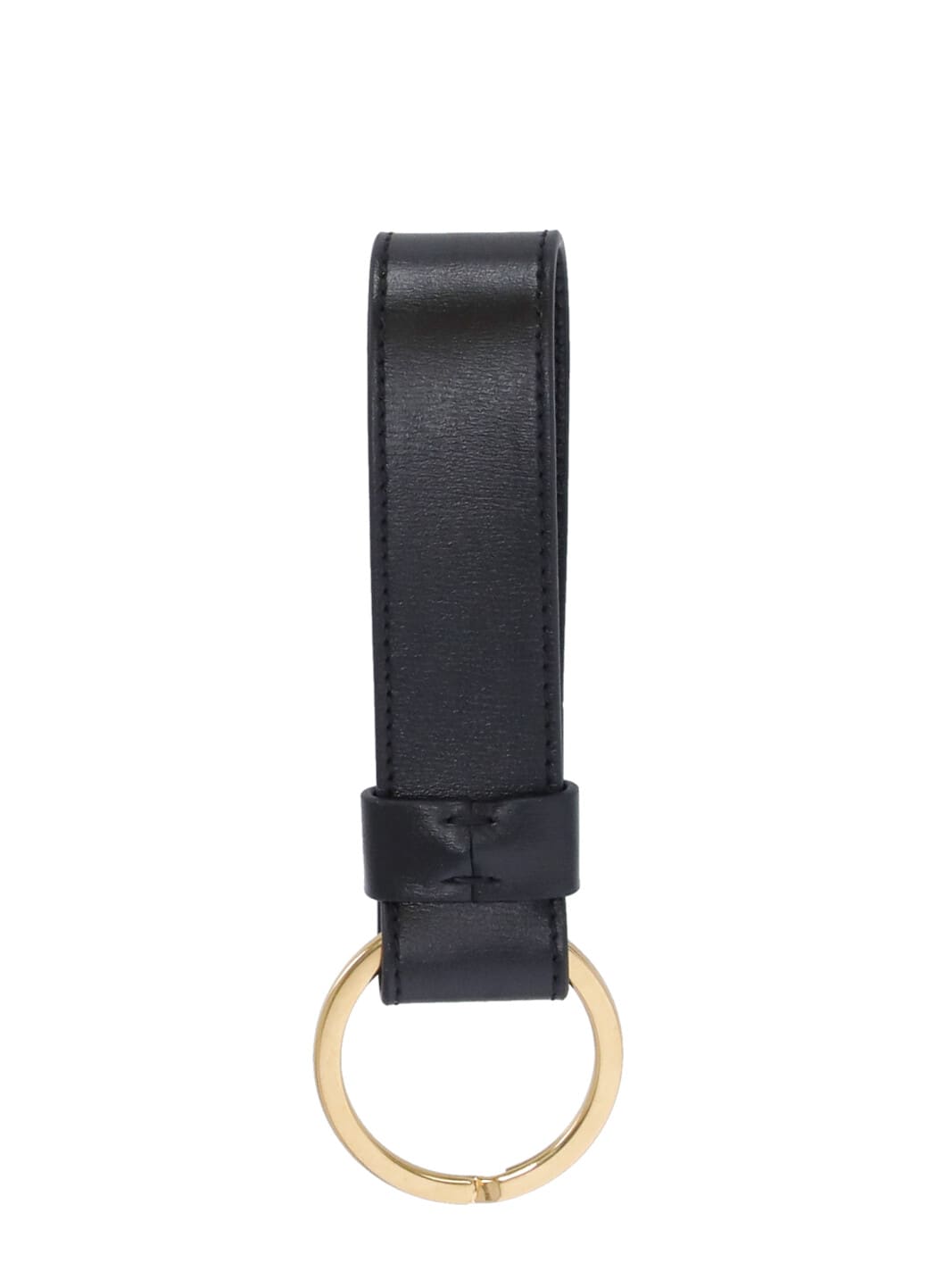 Tod's Gold-tone Logo-plaque Keyring In Black