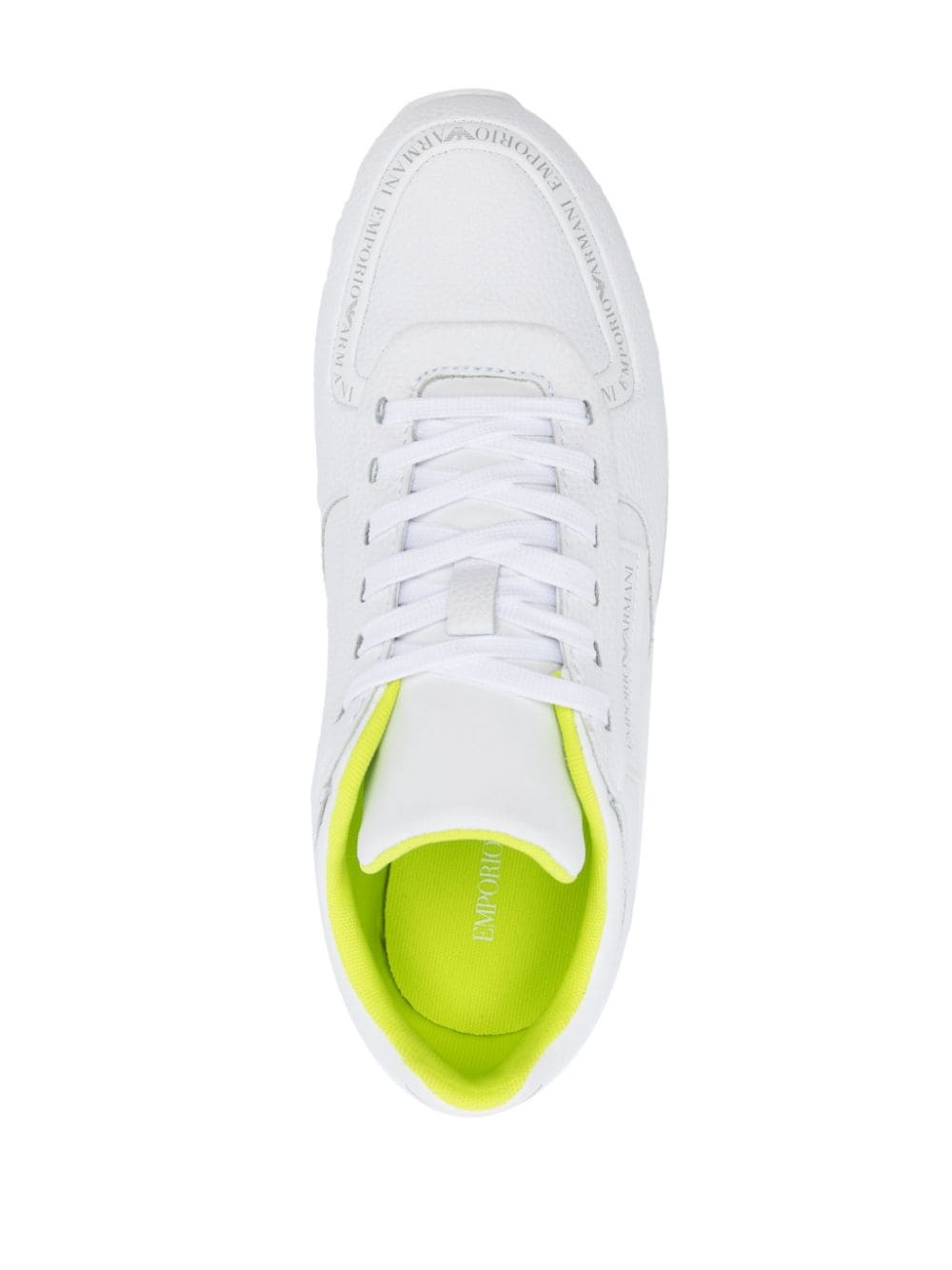 Emporio Armani Logo Leather Sneakers In White