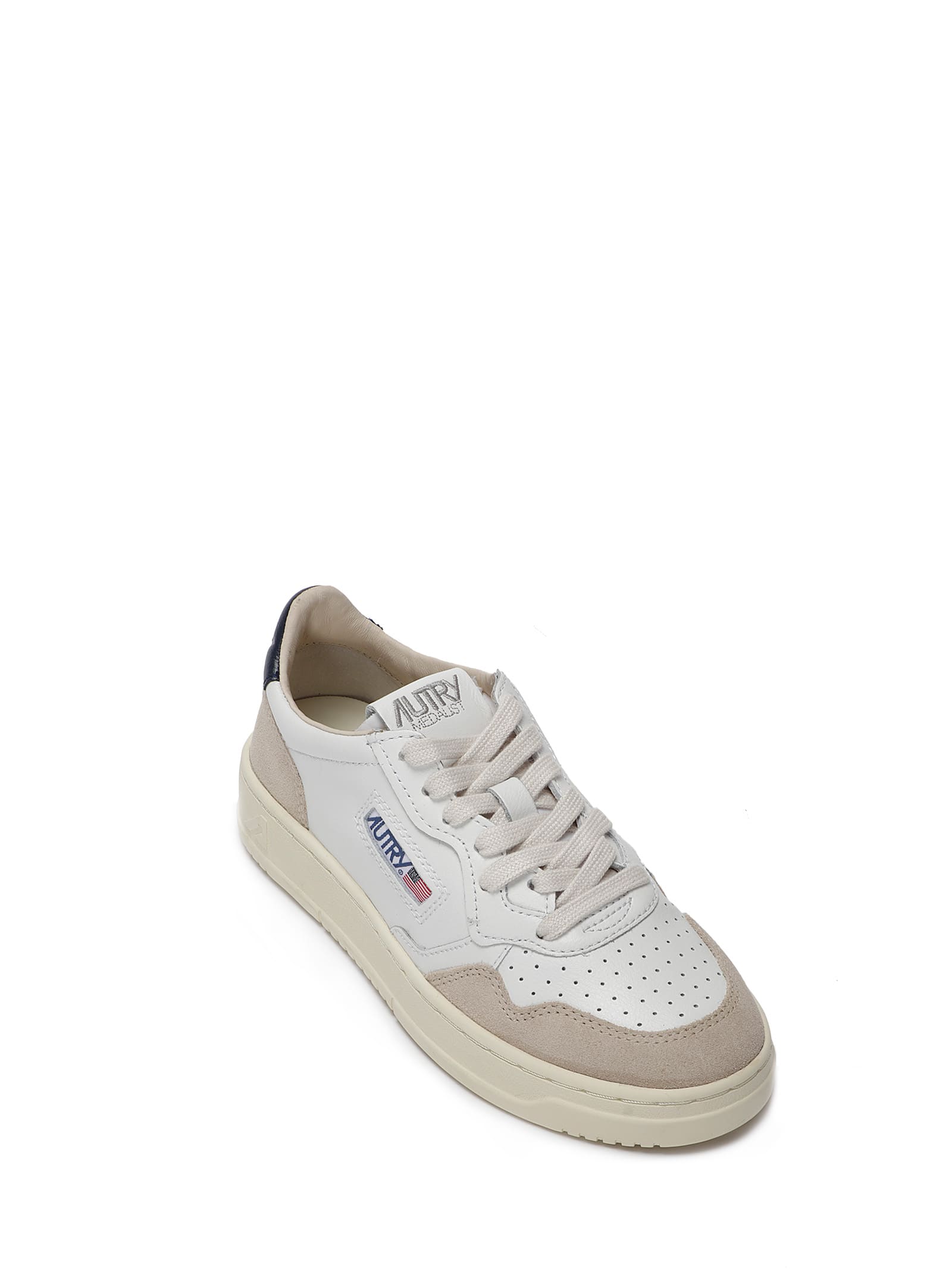 Autry Medalist Low Leather Low-top Sneakers With Suede Inserts