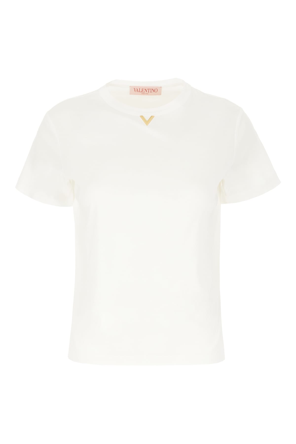 Valentino White Cotton T-shirt In Bianco