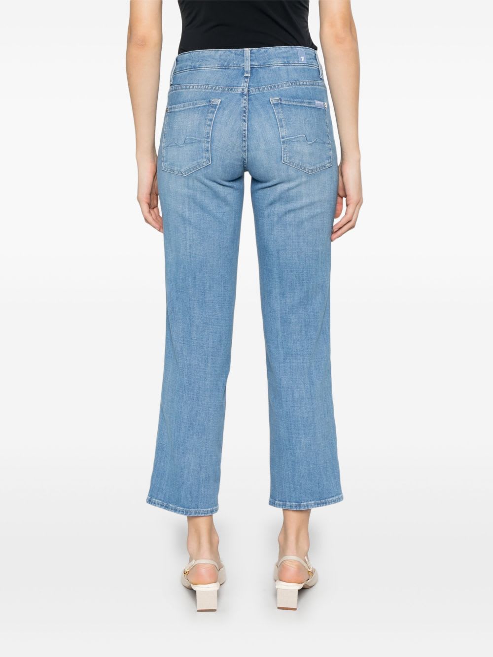 7 For All Mankind Calie Straighnt Cropped Jeans In Blue