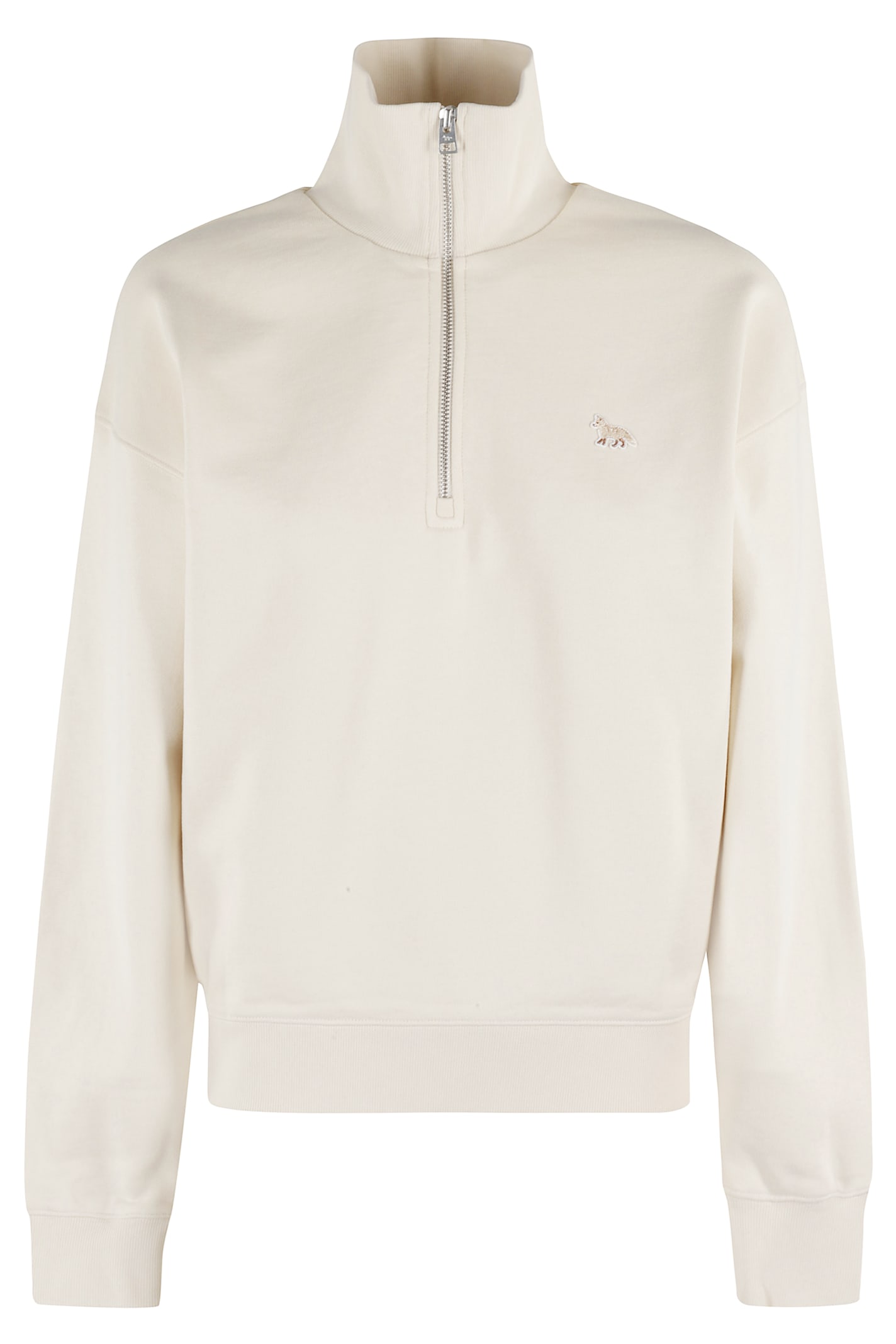 Shop Maison Kitsuné Half Zip Sweatshirt In Marble