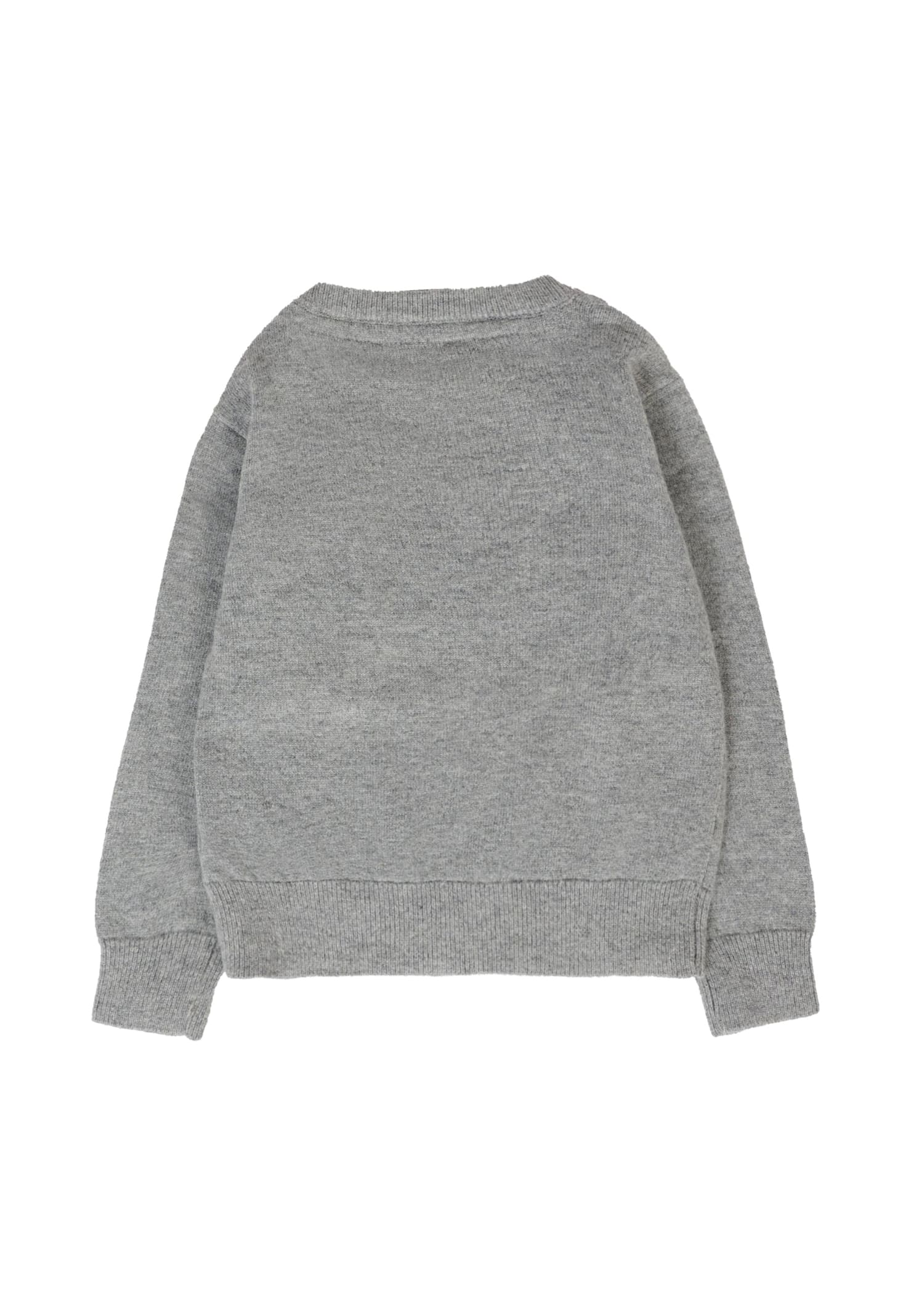Richmond Grey Sweater For Baby Boy With Light Blue Logo In Gray
