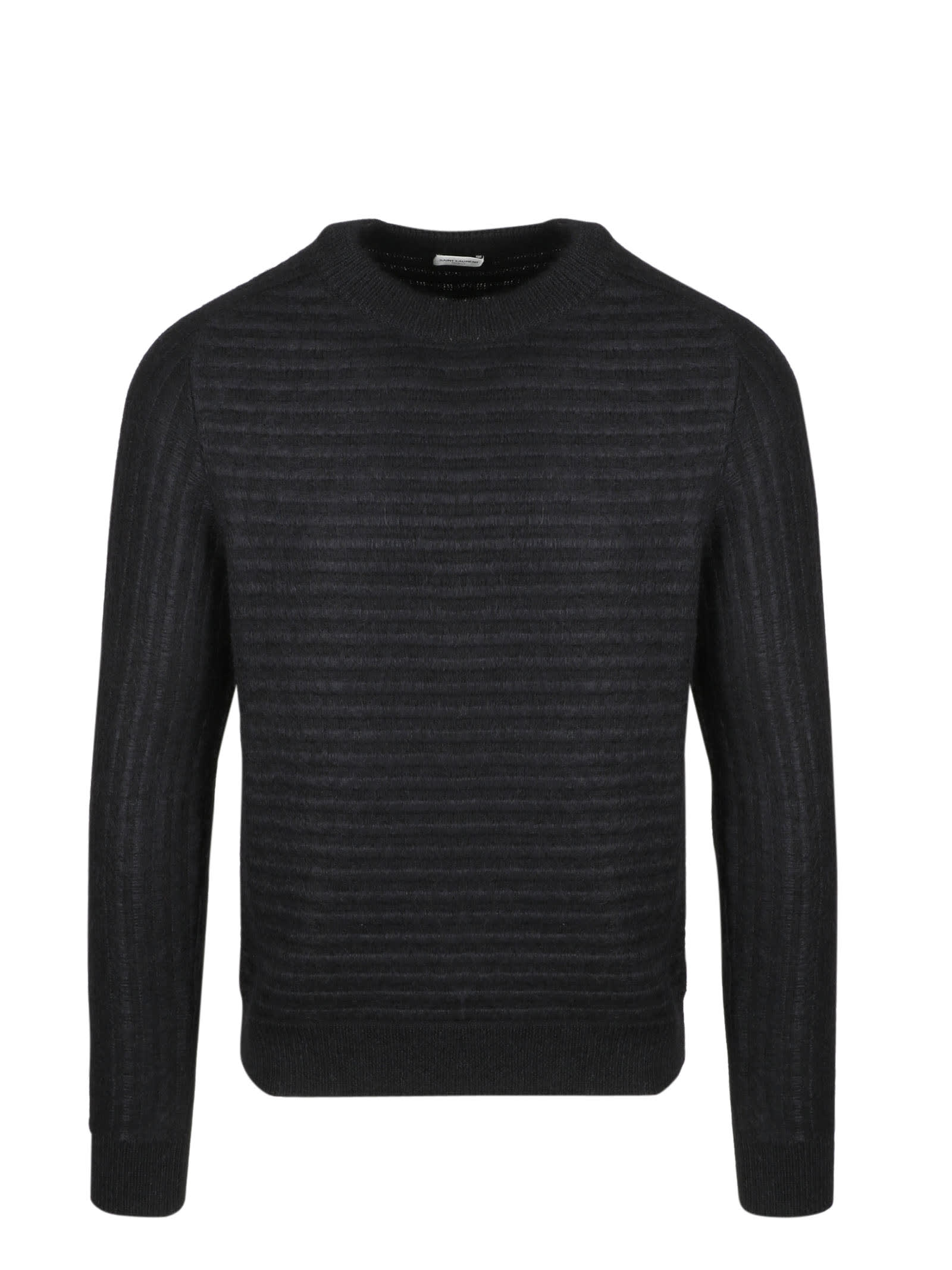SAINT LAURENT STRIPED WOOL AND MOHAIR PULLOVER,11517983