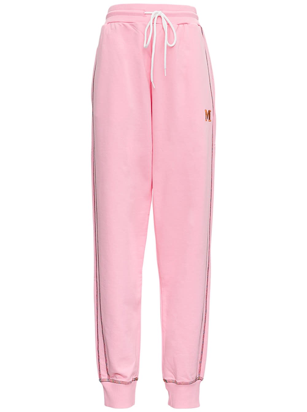 M Missoni Pink Cotton Joggers With Logo
