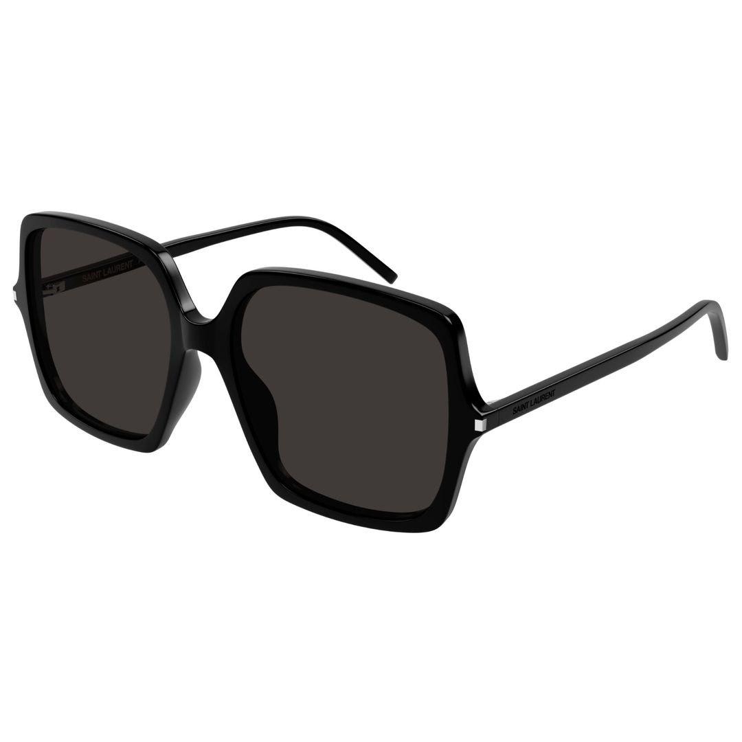 Shop Saint Laurent Square Frame Sunglasses Sunglasses In 001 Black Black Black