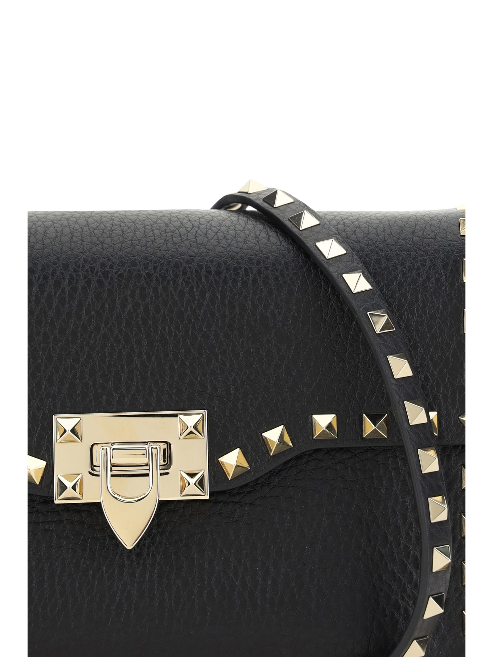 Valentino Rockstud Small Shoulder Bag In Nero