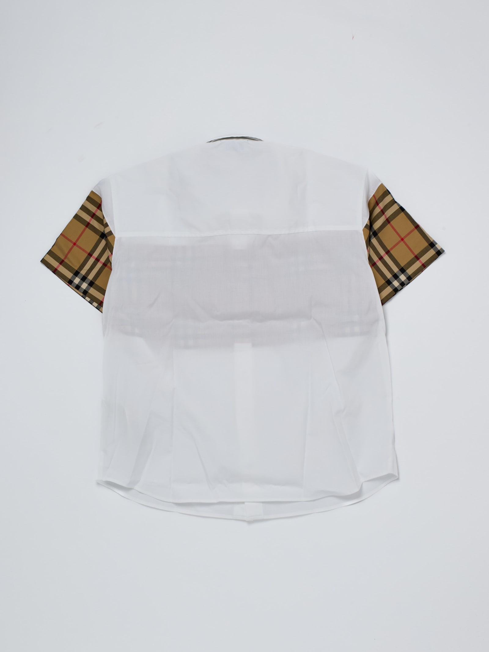 Shop Burberry Devon Shirt Shirt In Bianco-check Beige