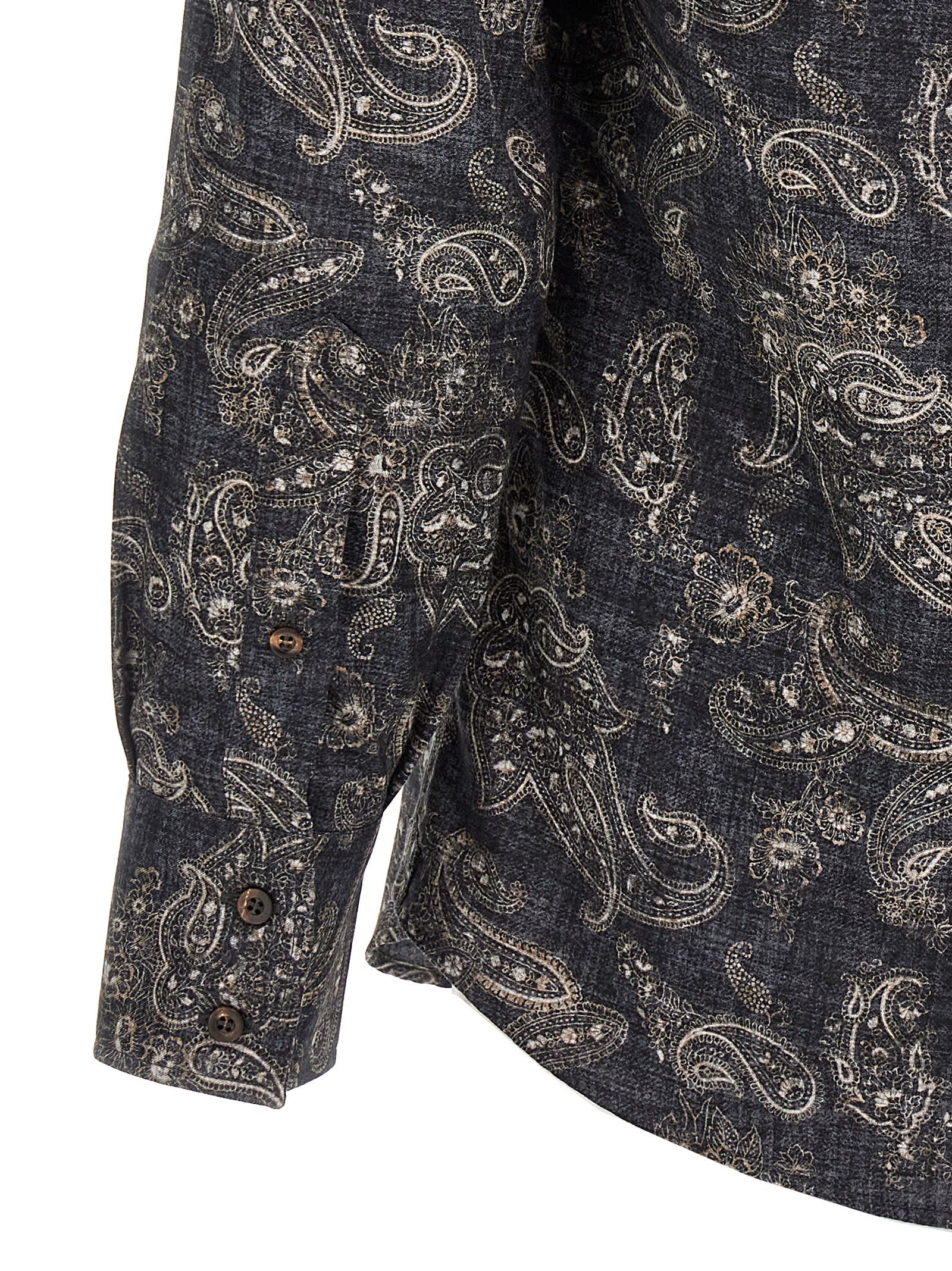 Shop Brunello Cucinelli Paisley Shirt In Blue