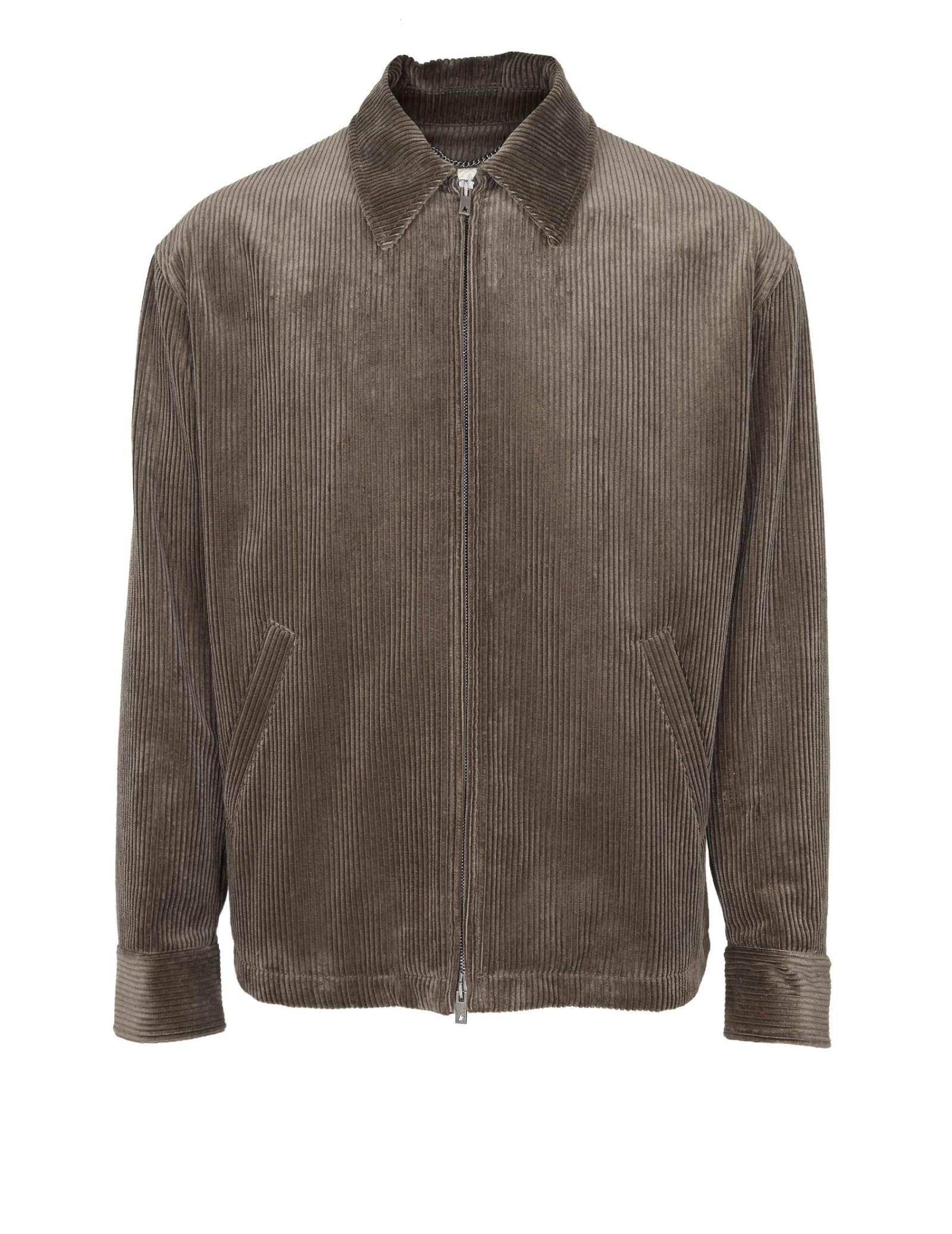 Shop Golden Goose Green Velvet Jacket In Kalamata