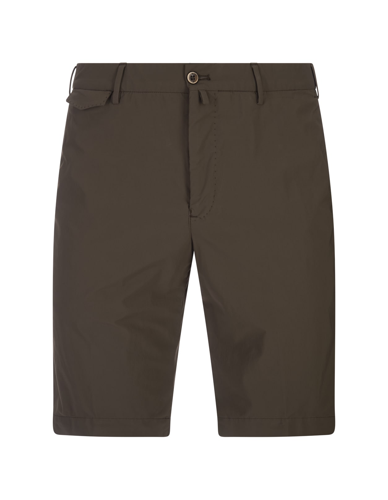 Brown Stretch Cotton Shorts
